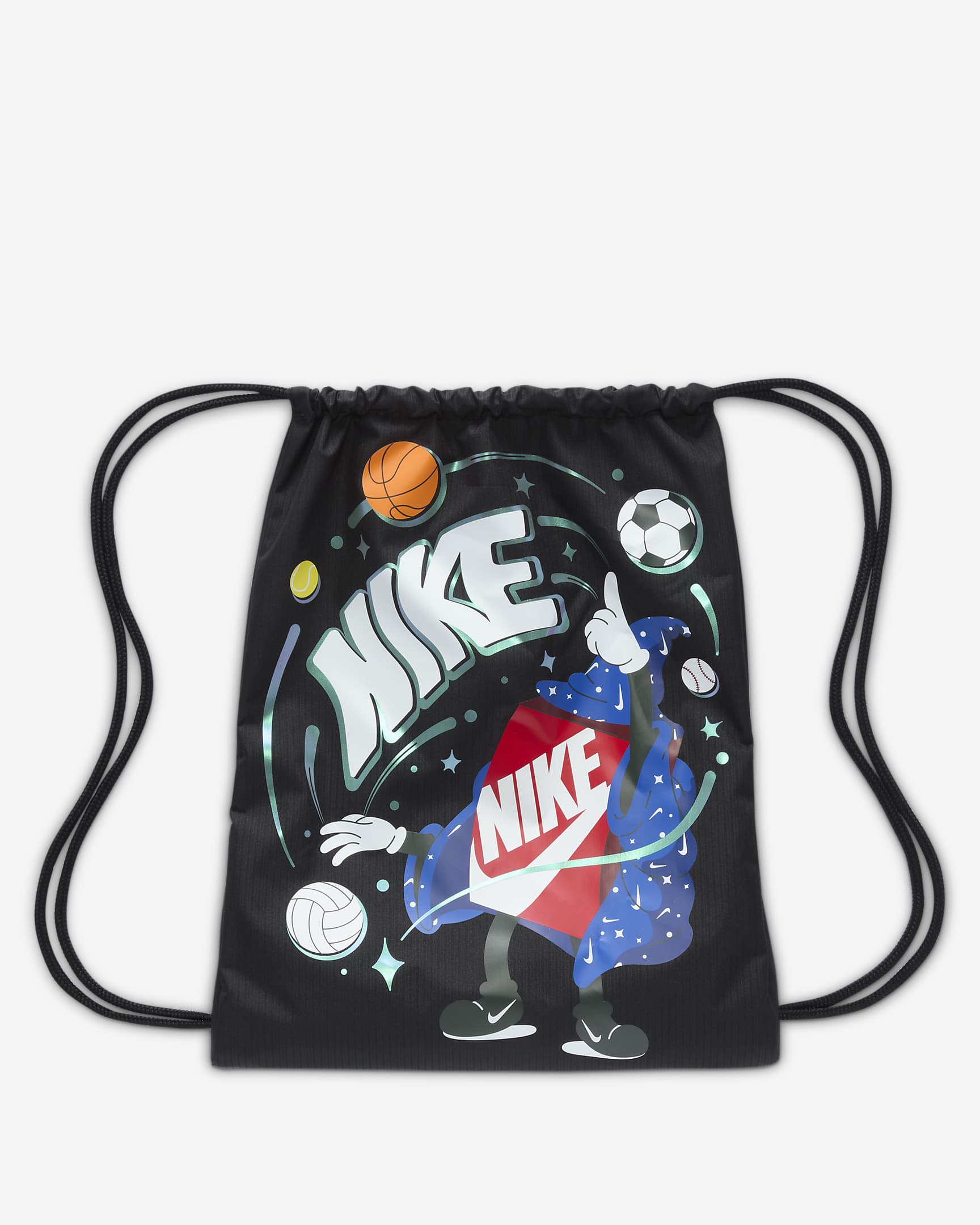 Nike Kids' Drawstring Bag (12L) - Black/Black/White