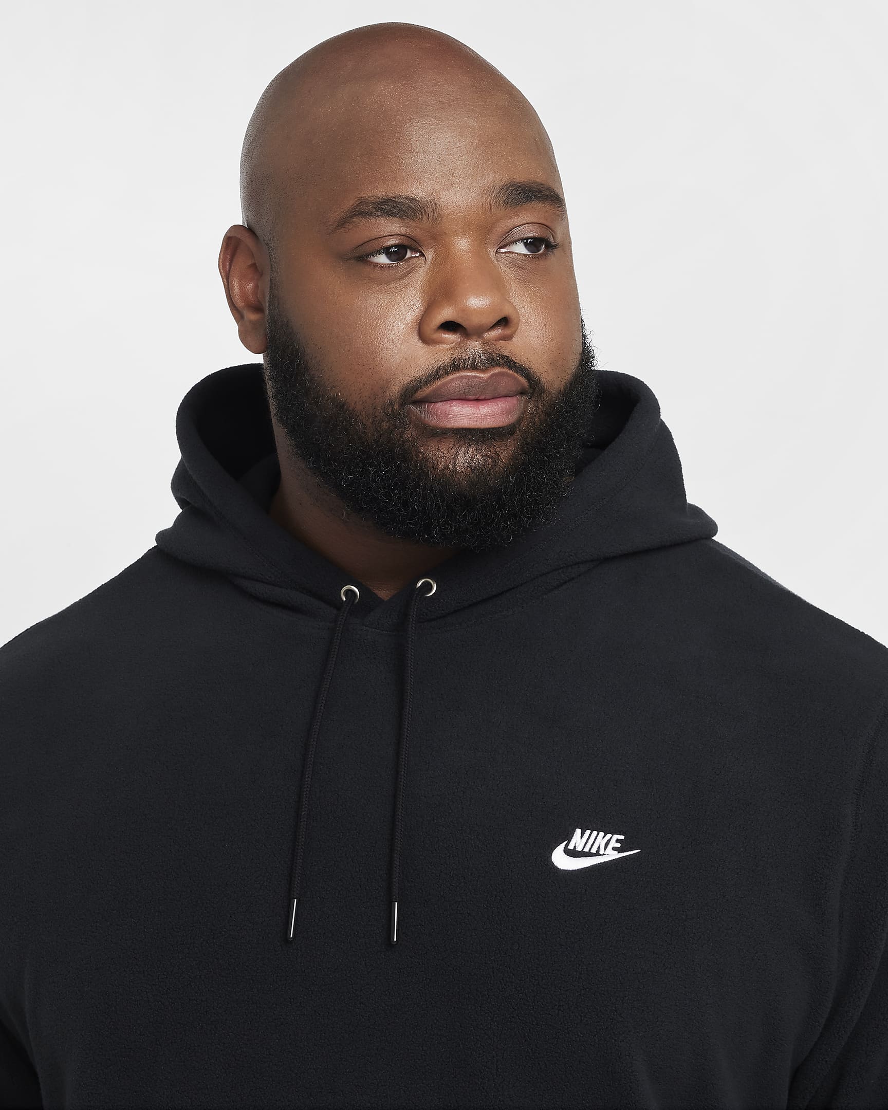 Nike Club Men's Winterized Pullover Hoodie - Black/White