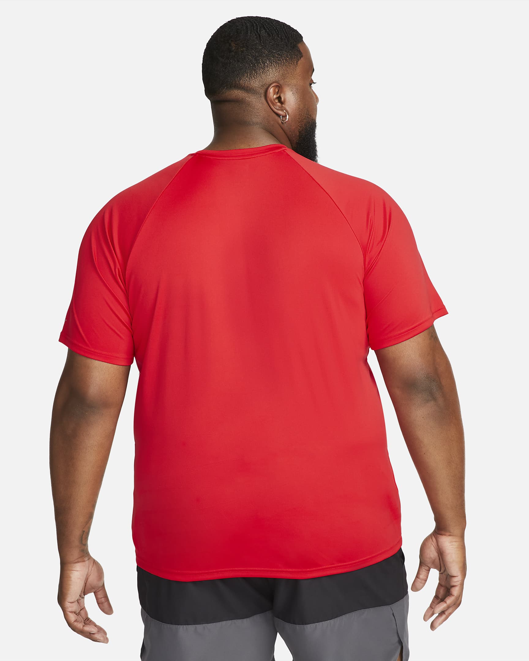 Playera de natación Hydroguard de manga corta para hombre (talla amplia) Nike Essential Dri-FIT - Rojo universitario