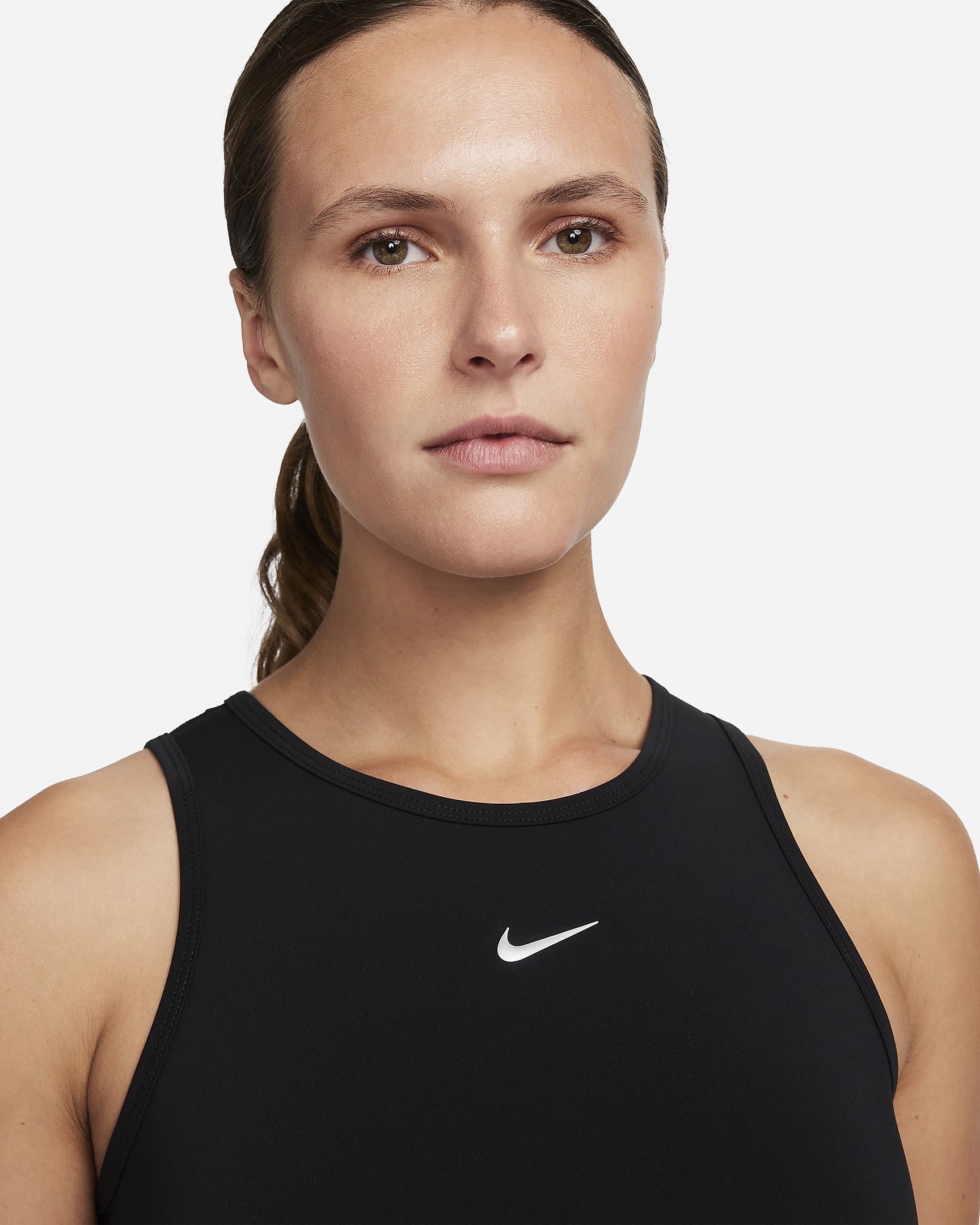 Camiseta de tirantes cropped para mujer Nike Pro Dri-FIT - Negro/Plata metalizado