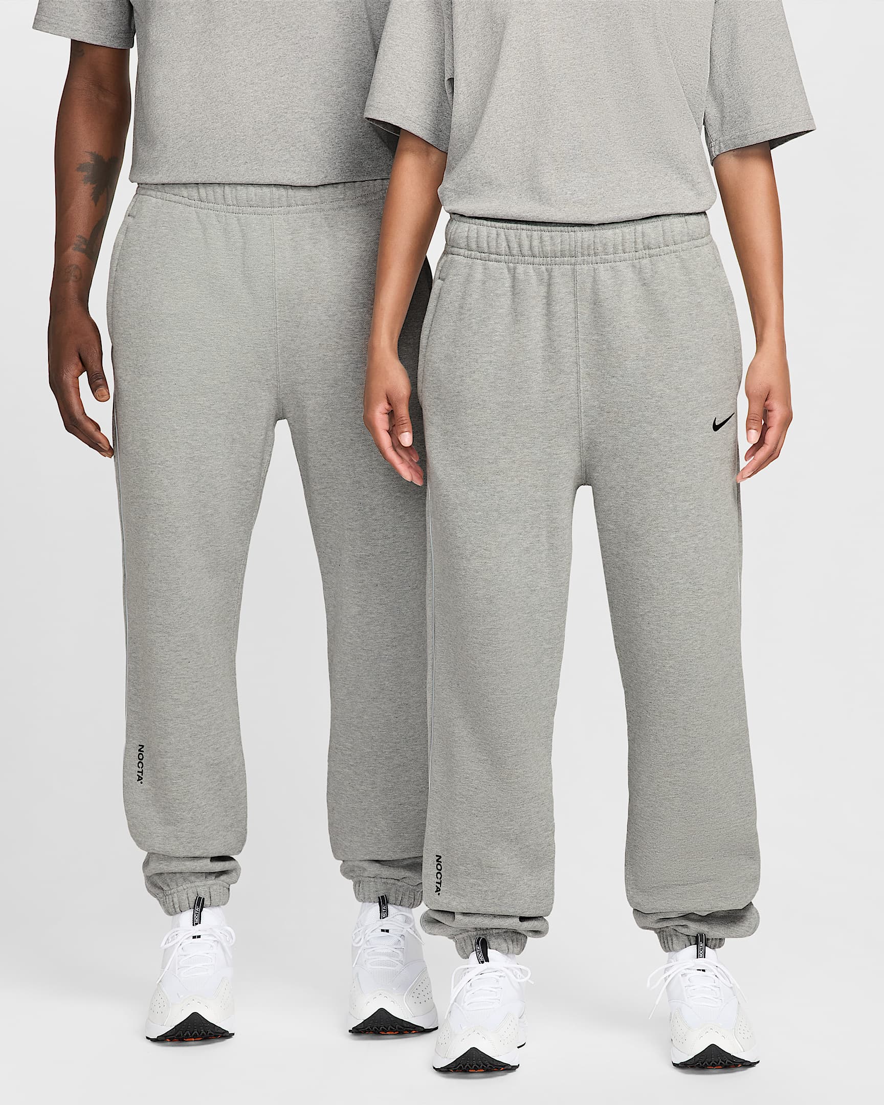 NOCTA NOCTA Fleece-Trainingshose - Dark Grey Heather/Matte Silver/Schwarz