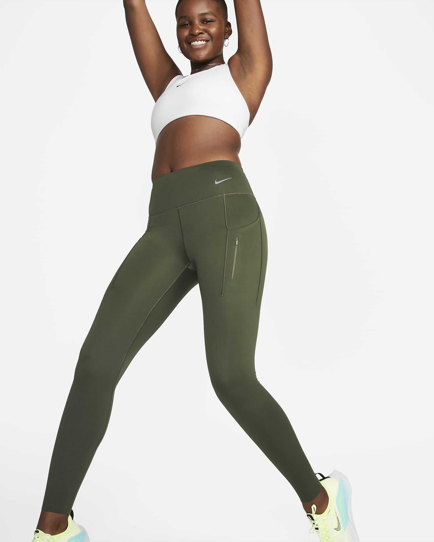 Nike Go Women's Firm-Support Mid-Rise Full-Length Leggings with Pockets ...