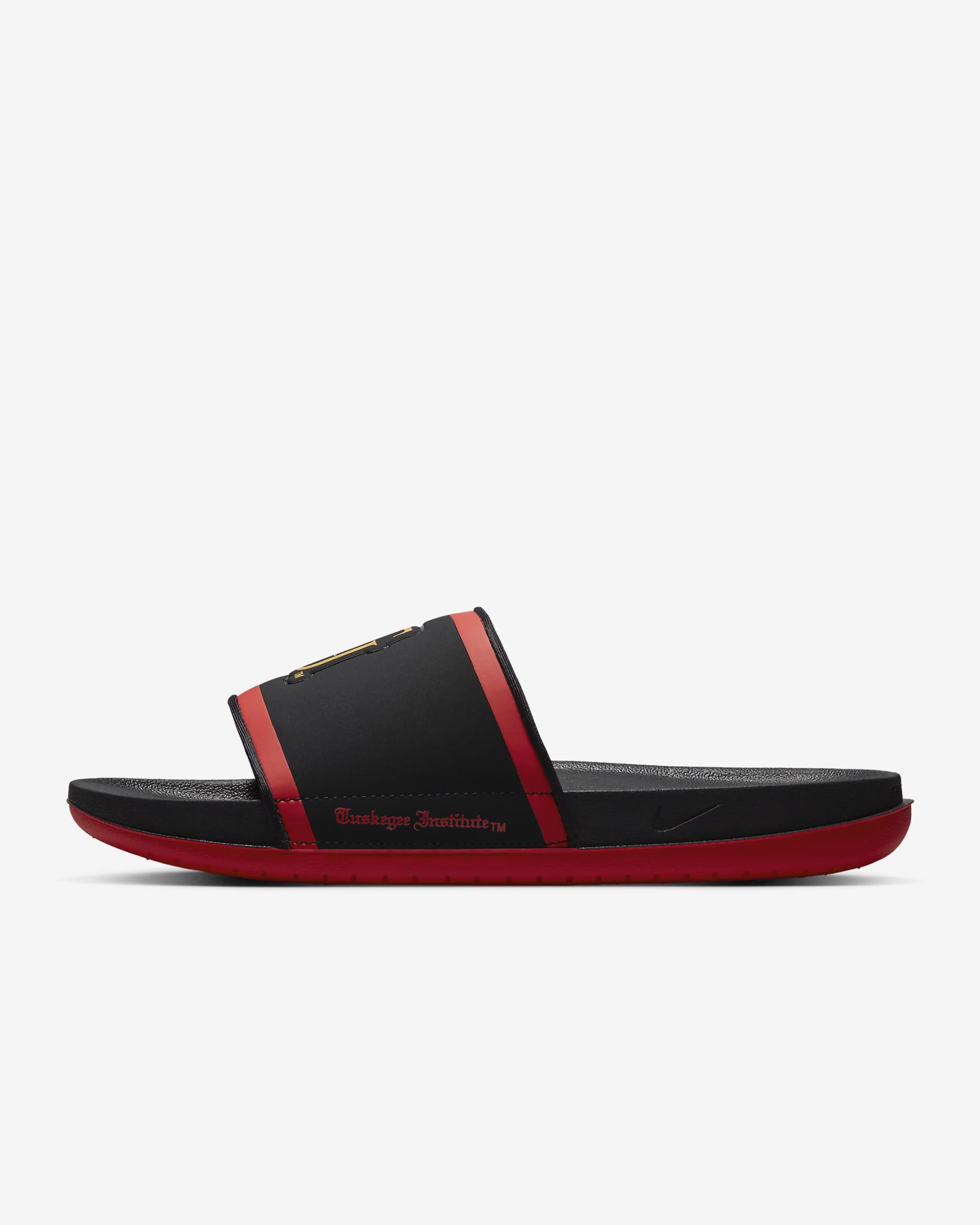 Tuskegee Nike College Offcourt Slides - Black/White/Yellow Ochre