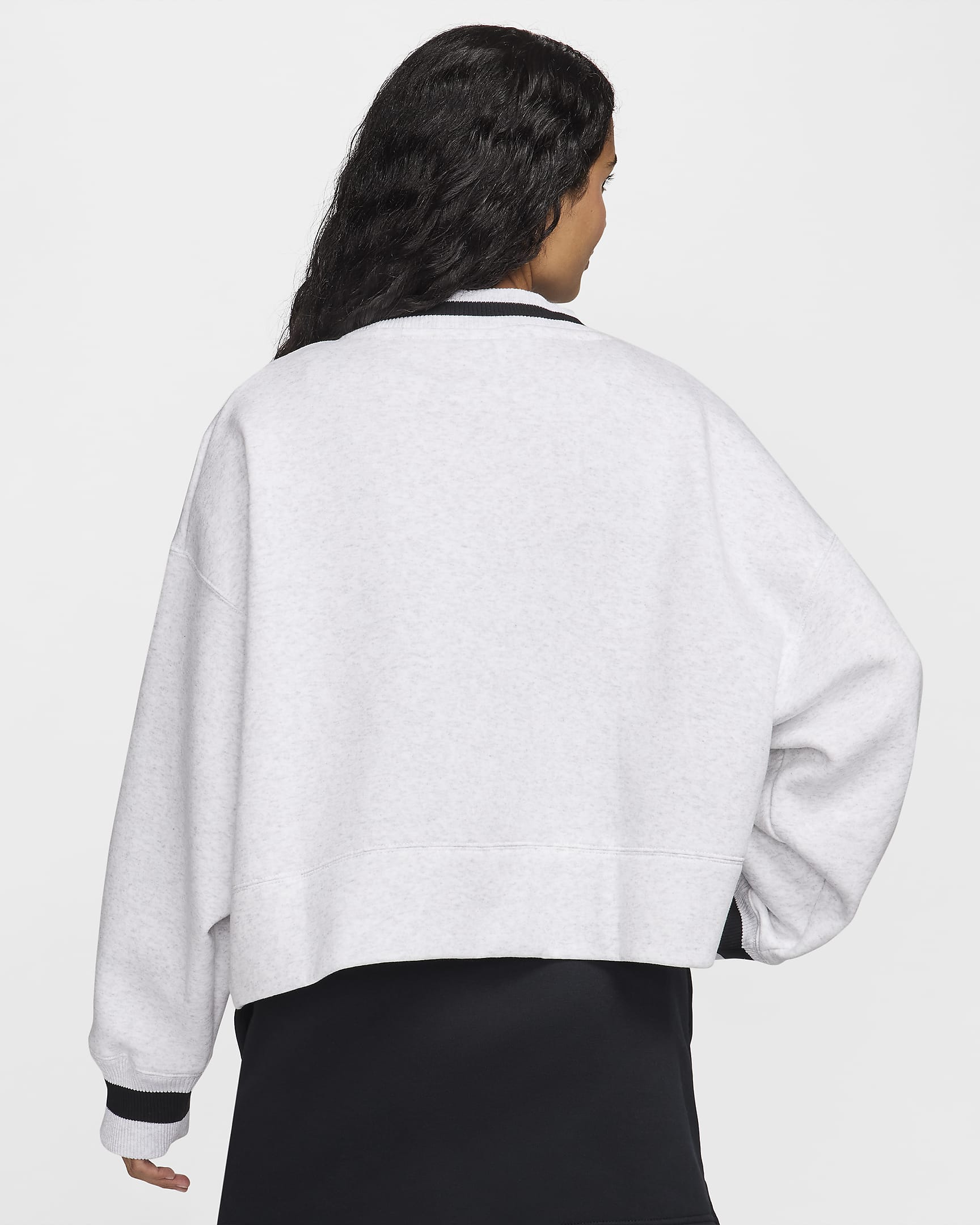 Nike Sportswear Phoenix Fleece Women's Over-Oversized Cardigan - Birch Heather/Birch Heather/Black