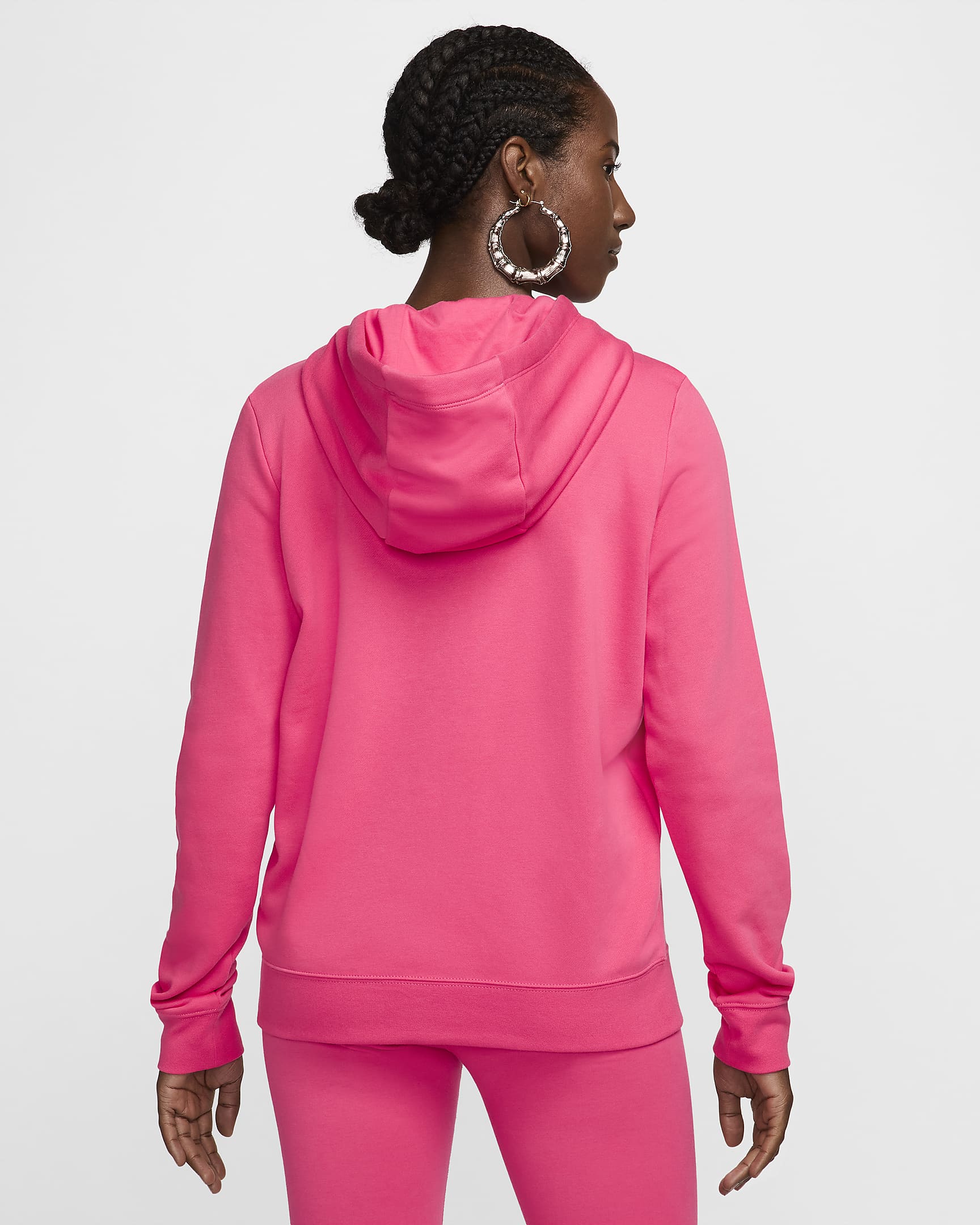 Sudadera con gorro sin cierre para mujer Nike Sportswear Club Fleece - Rosa margarita/Blanco