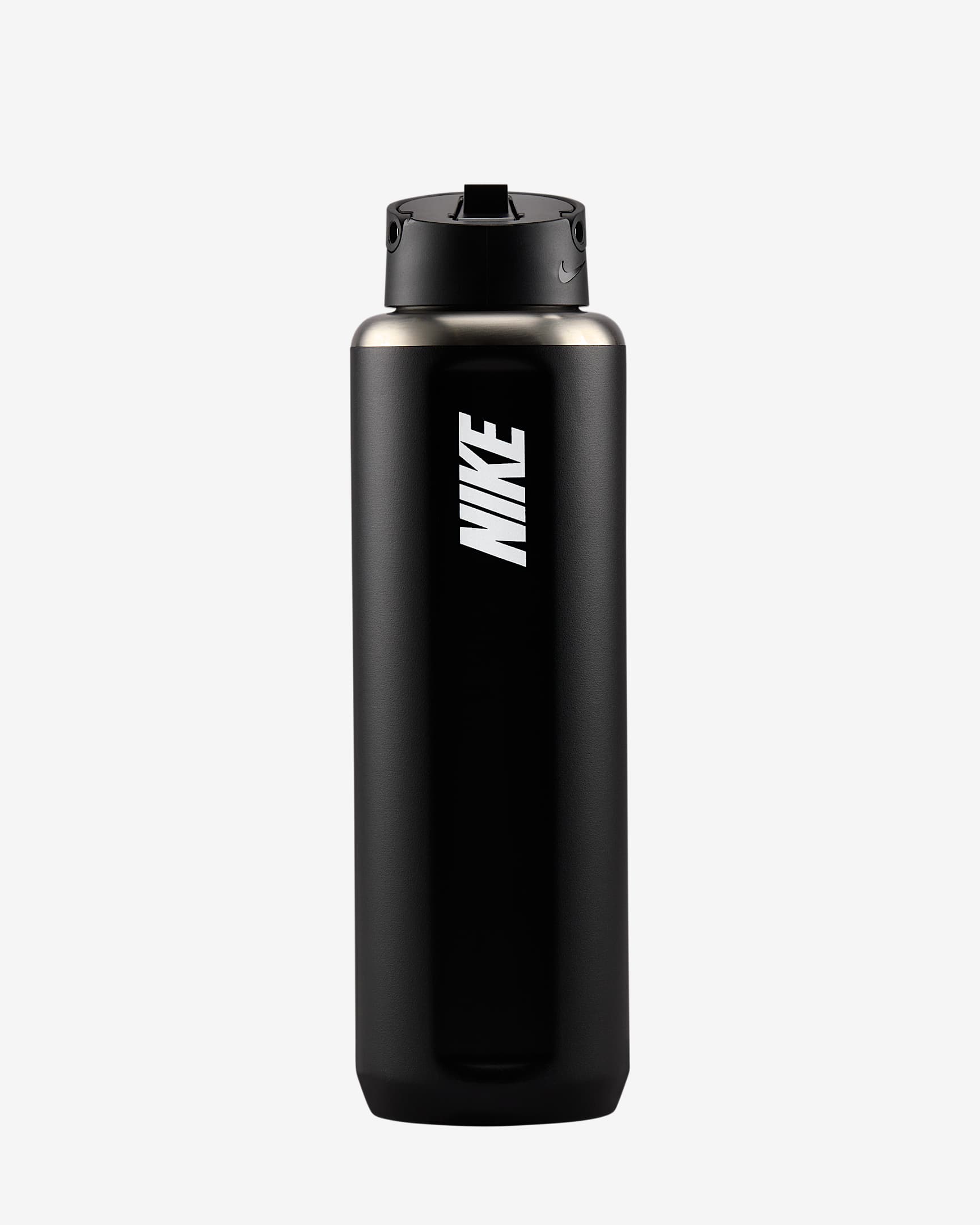 Botella de acero inoxidable con popote (946 ml) Nike Recharge - Negro