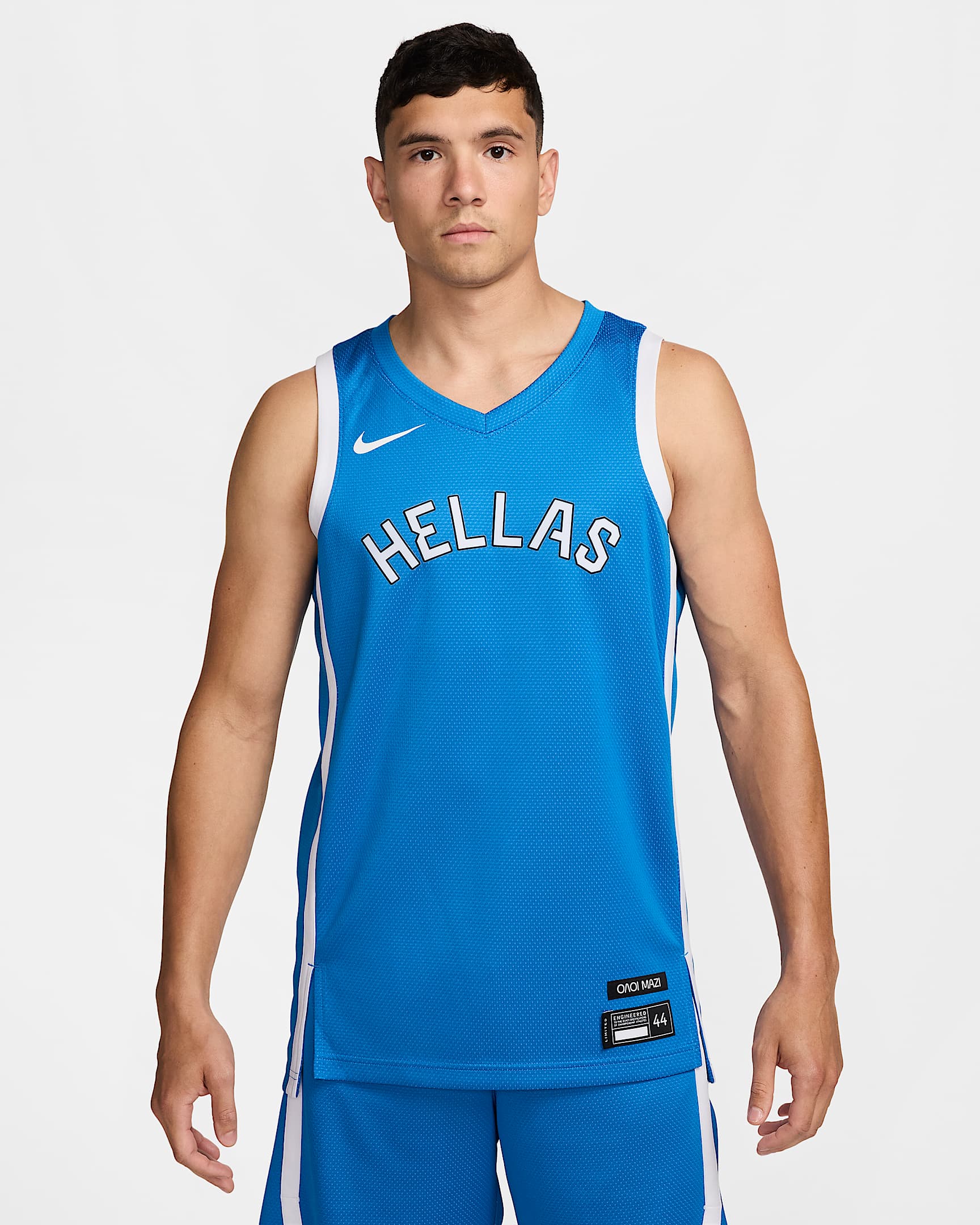 Maillot Nike Basketball Grèce Limited Extérieur pour homme - Light Photo Blue/Blanc