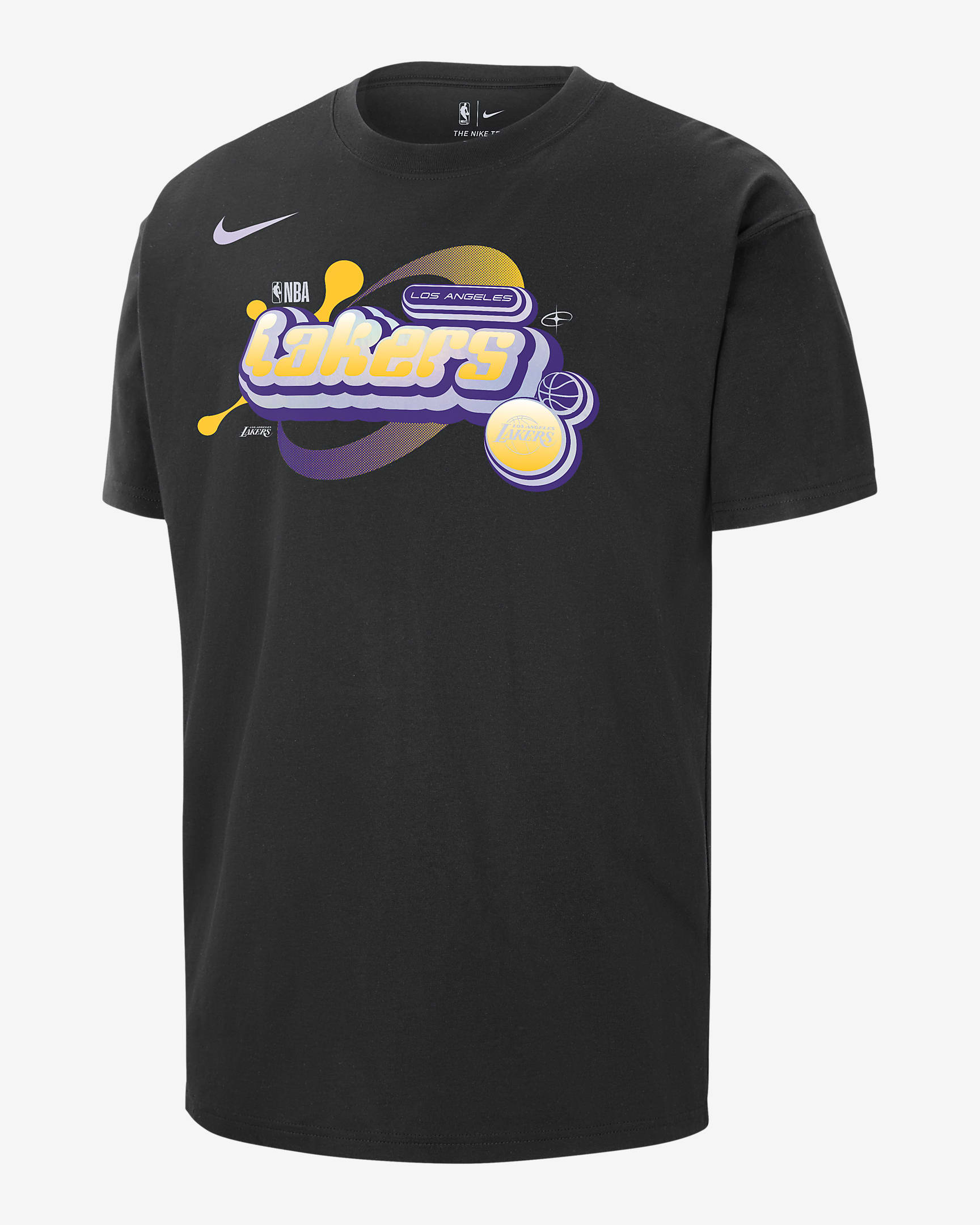 Los Angeles Lakers Courtside Men's Nike NBA Max90 T-Shirt - Black