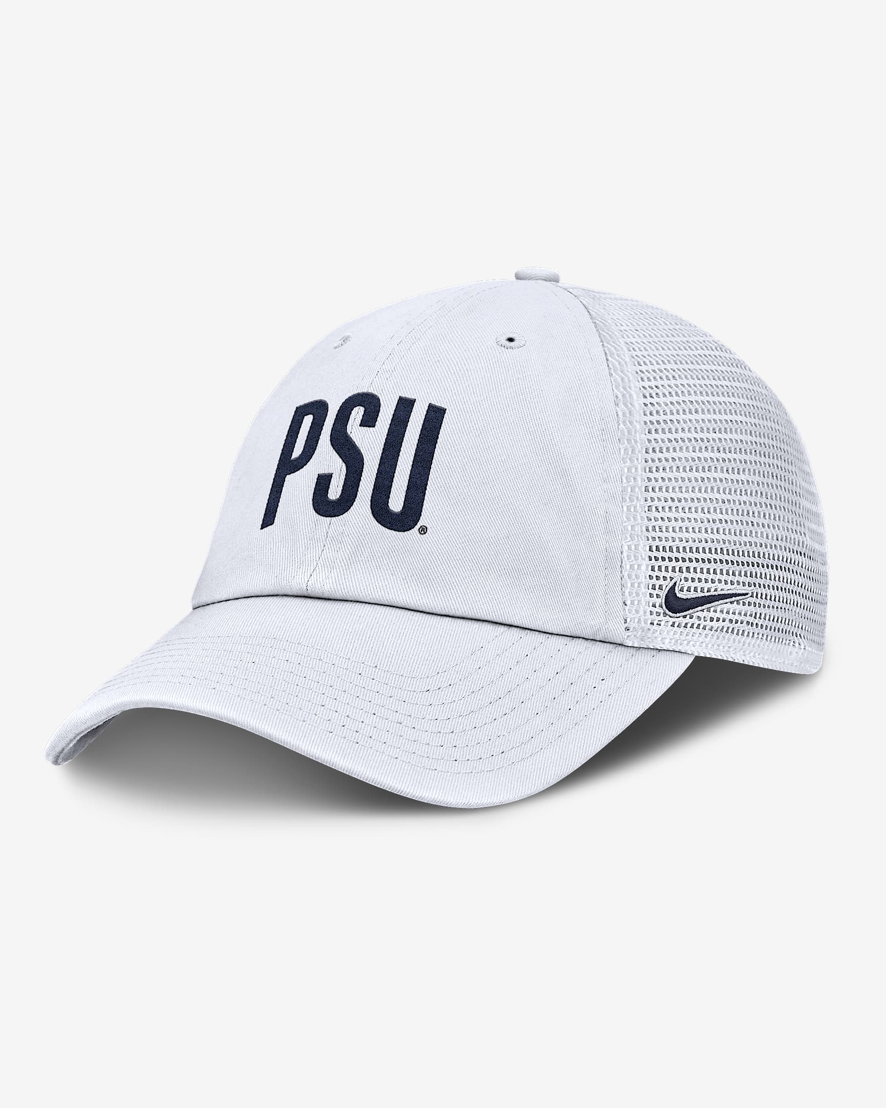 Gorra de rejilla universitaria Nike ajustable para hombre Penn State Primetime Campus Club - Blanco