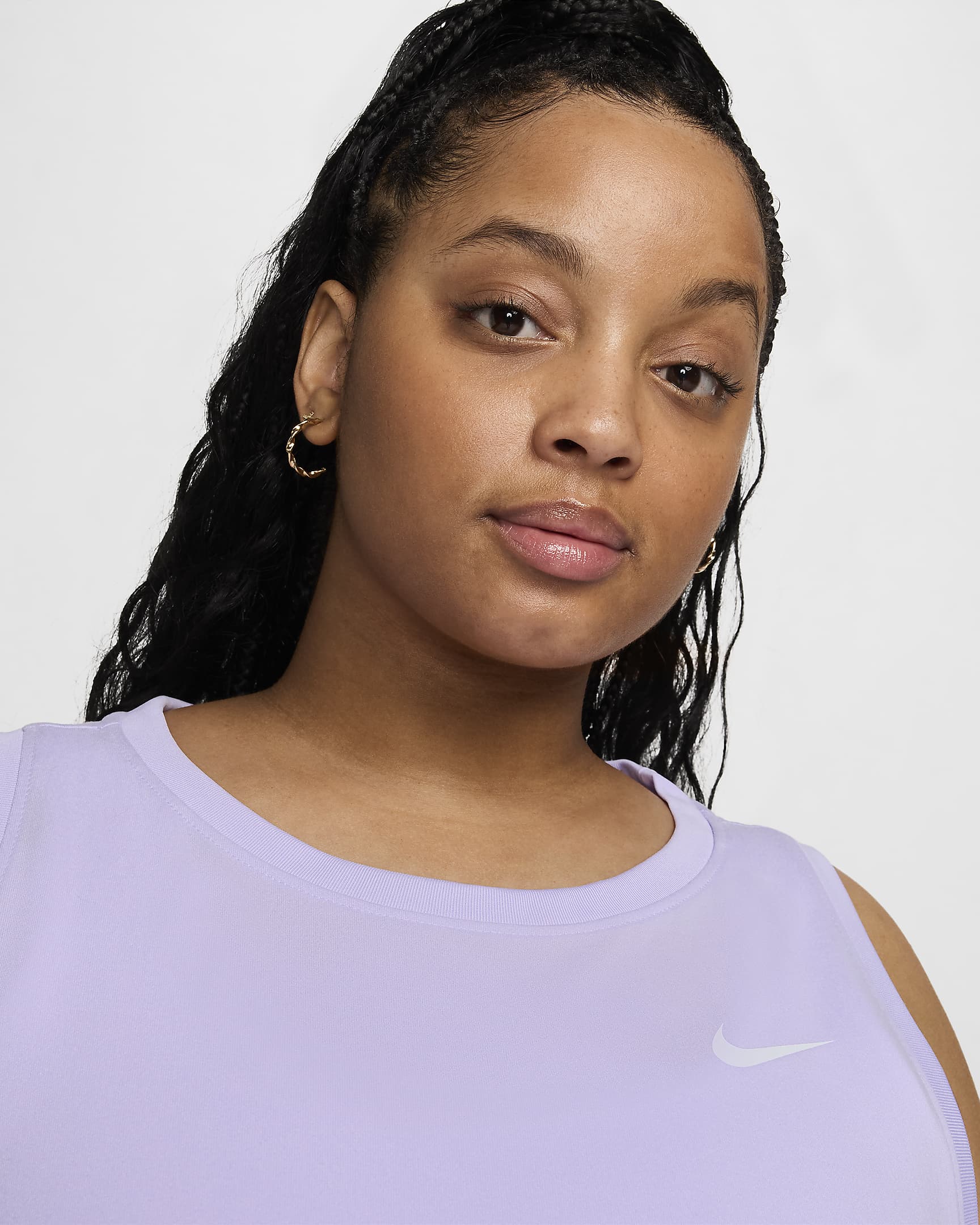 Nike Dri-FIT Women's Tank (Plus Size) - Lilac Bloom/White