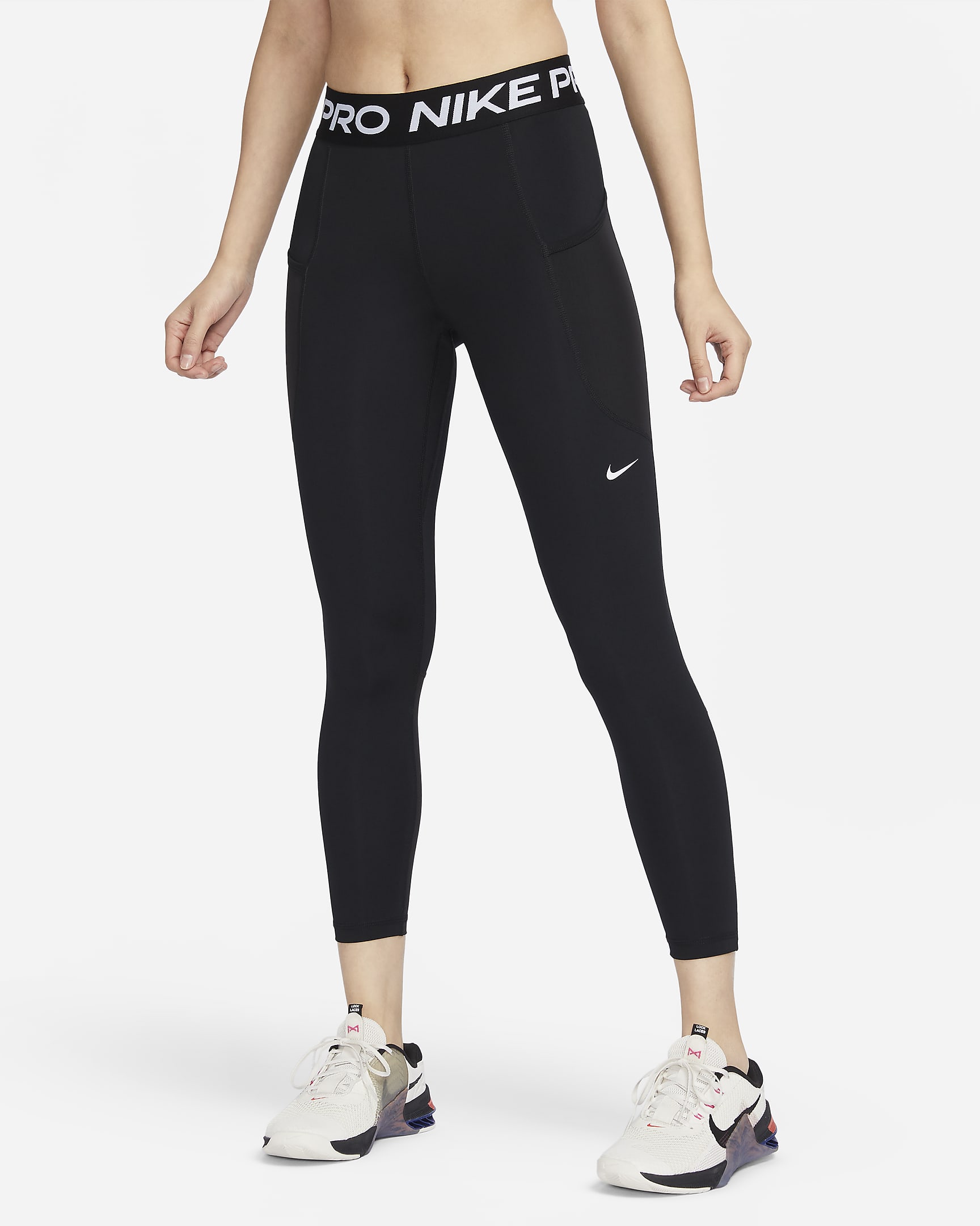 Nike Pro 365 Women's Mid-Rise 7/8 Leggings with Pockets. Nike MY