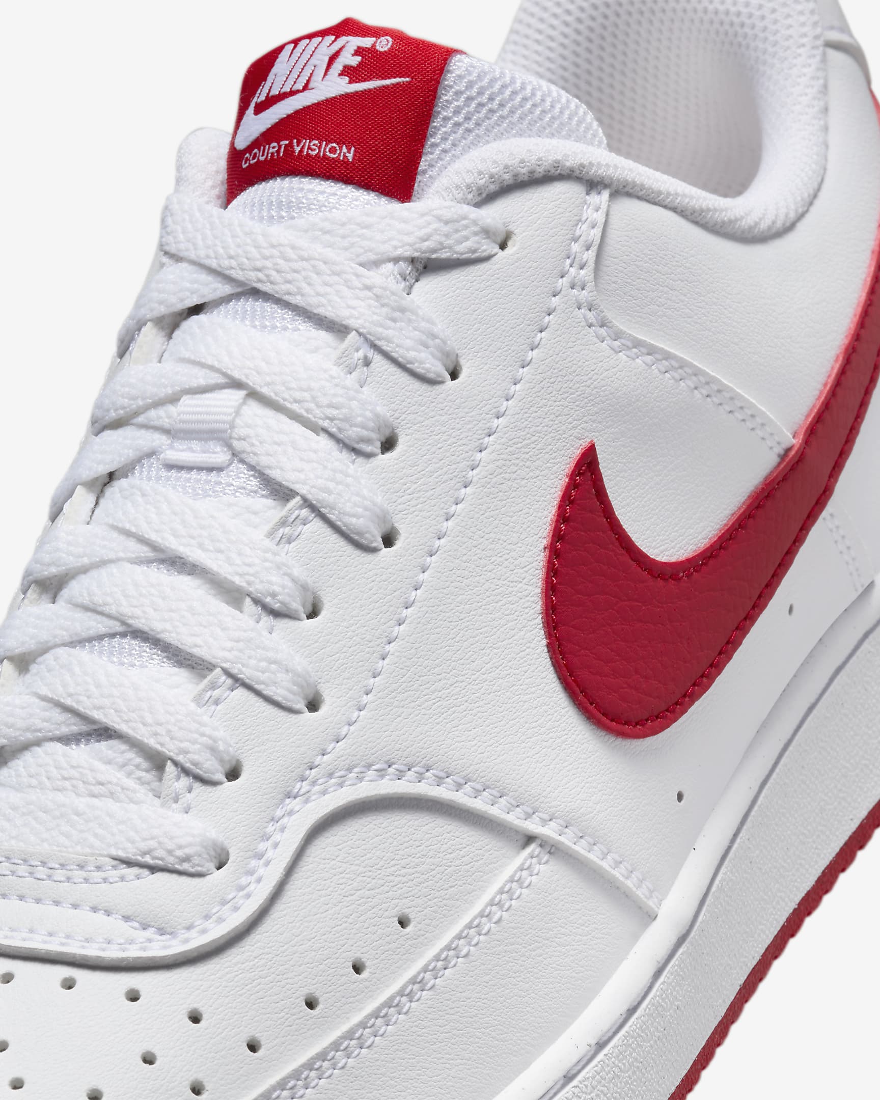 Tenis para hombre Nike Court Vision Low Next Nature - Blanco/Rojo universitario