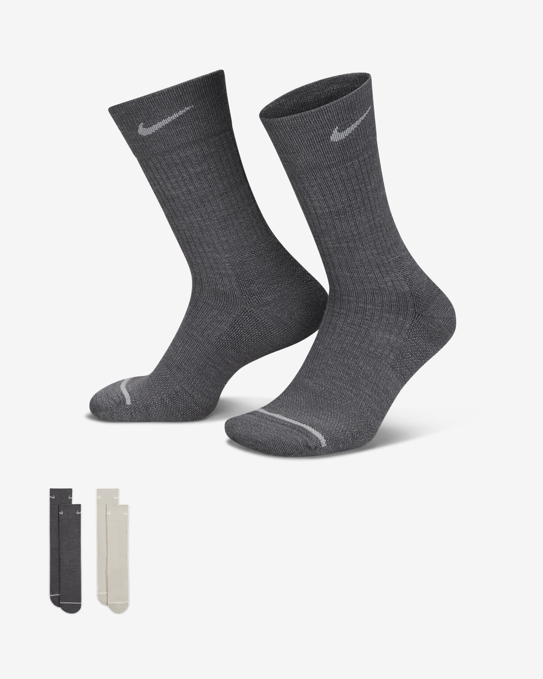 Nike Everyday Wool Cushioned Crew Socks (2 Pairs). Nike IL
