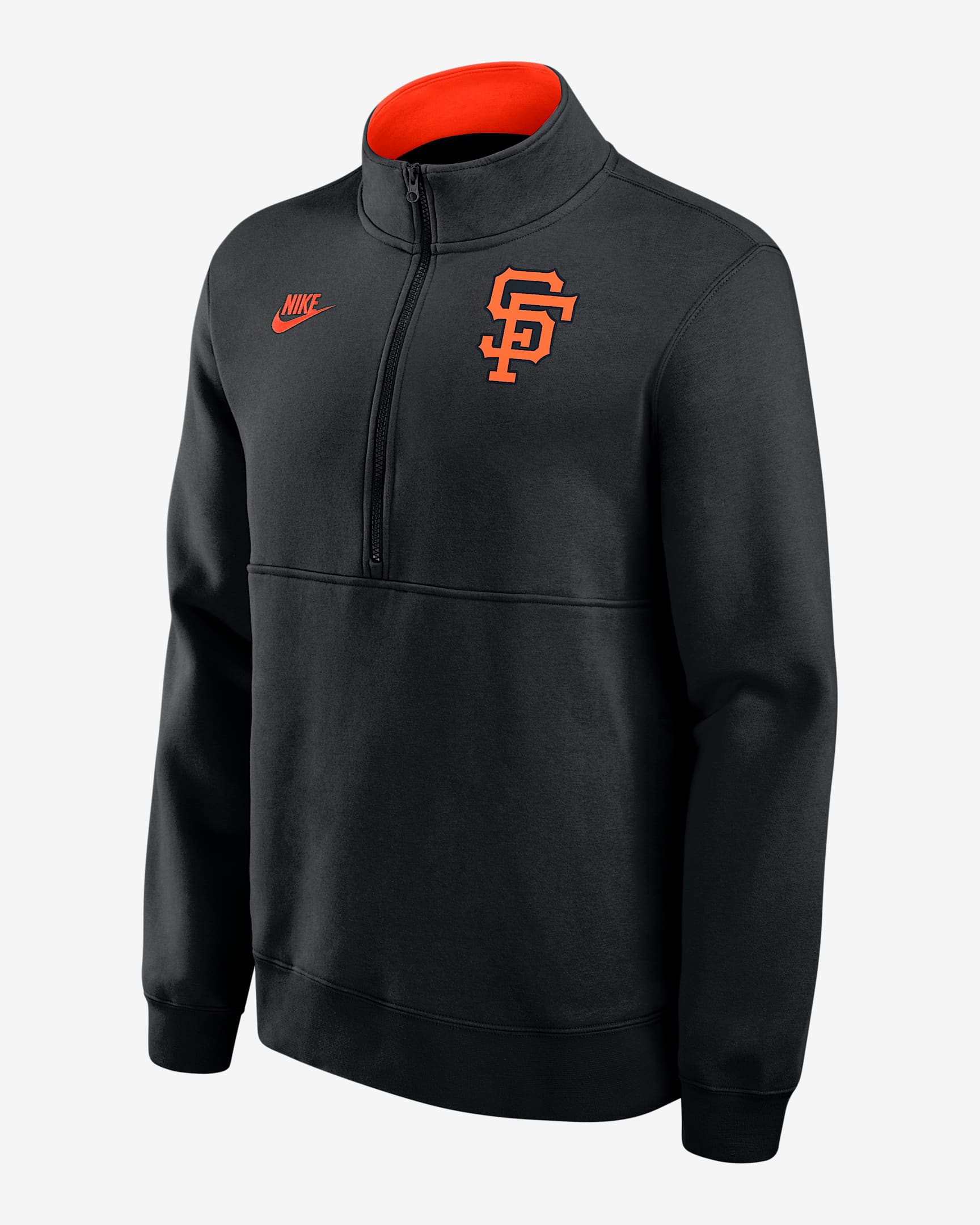 San Francisco Giants Cooperstown Men's Nike MLB 1/2-Zip Crew - Black