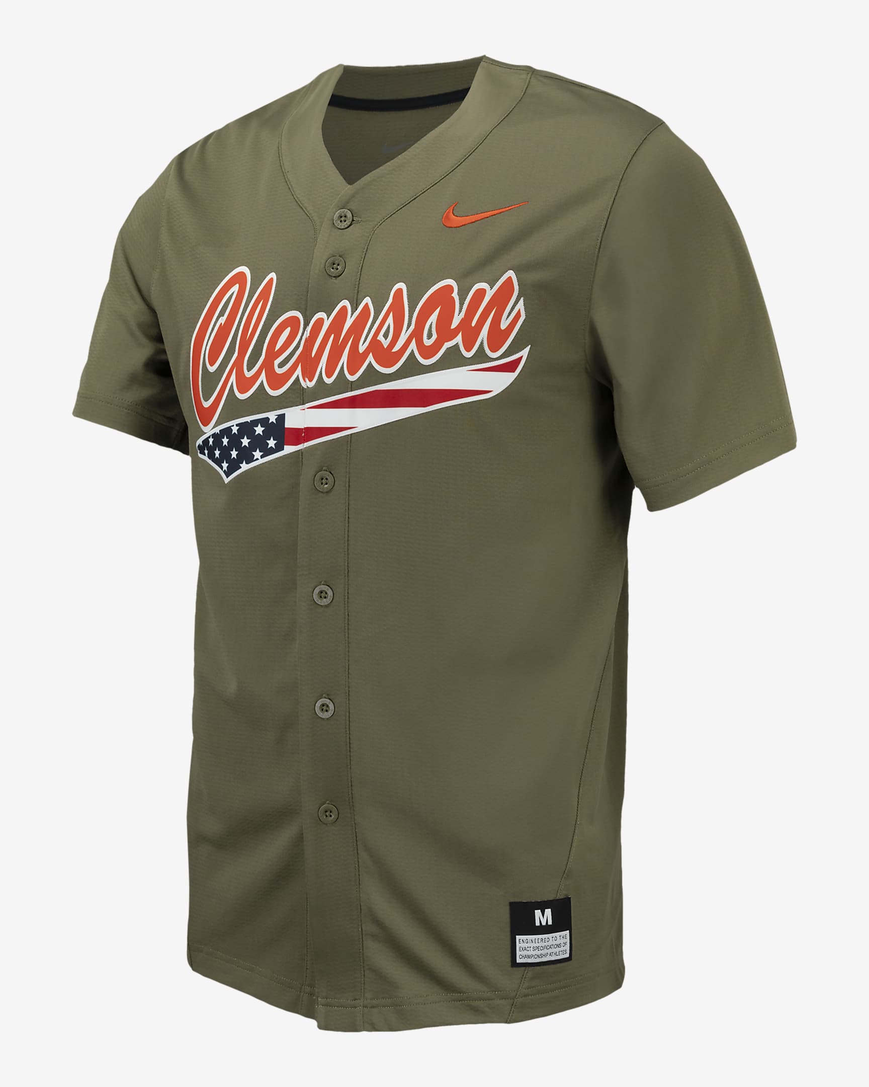 Clemson Men's Nike College Replica Baseball Jersey - Medium Olive