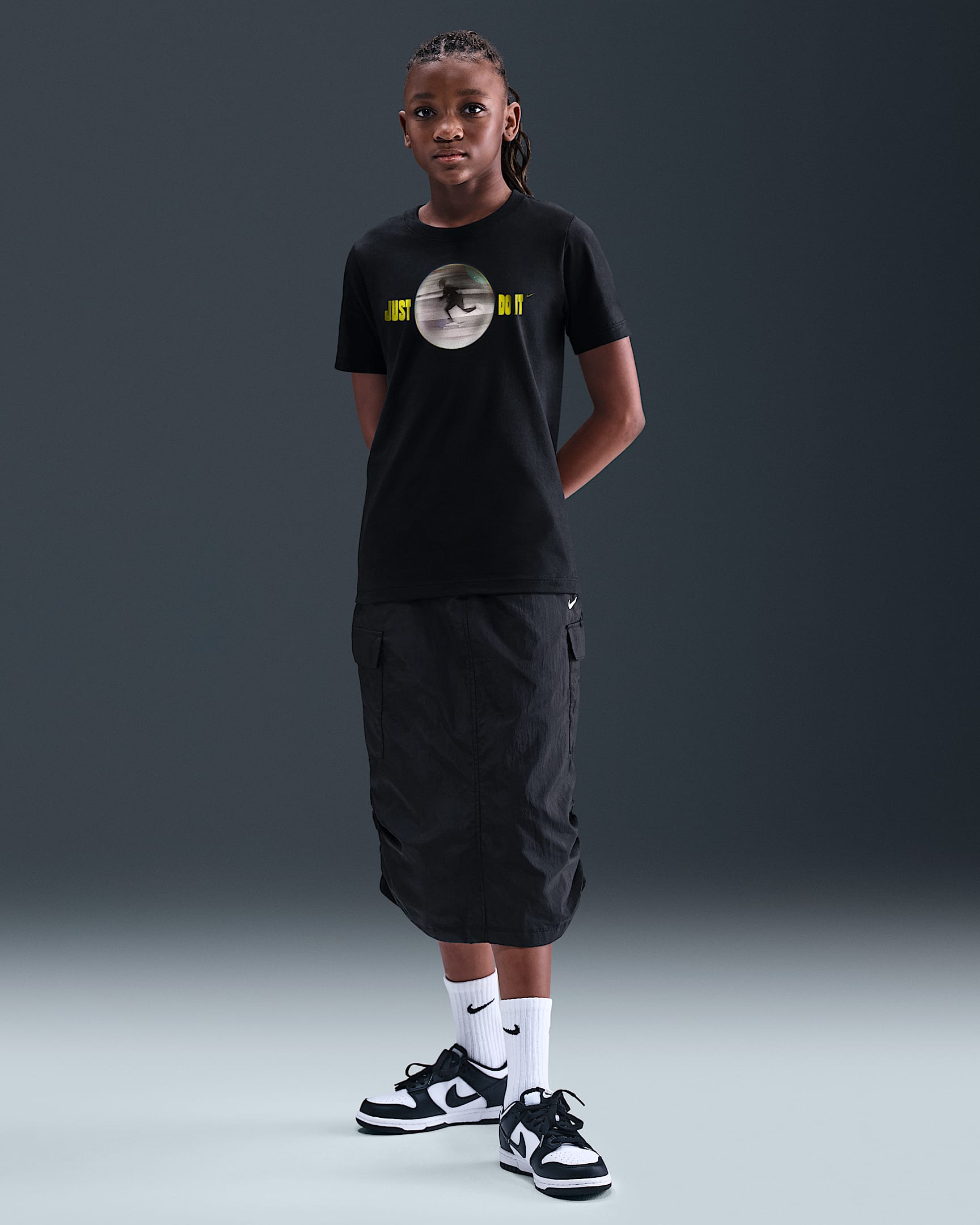 Just Do It: Nike SB Big Kids' T-Shirt - Black