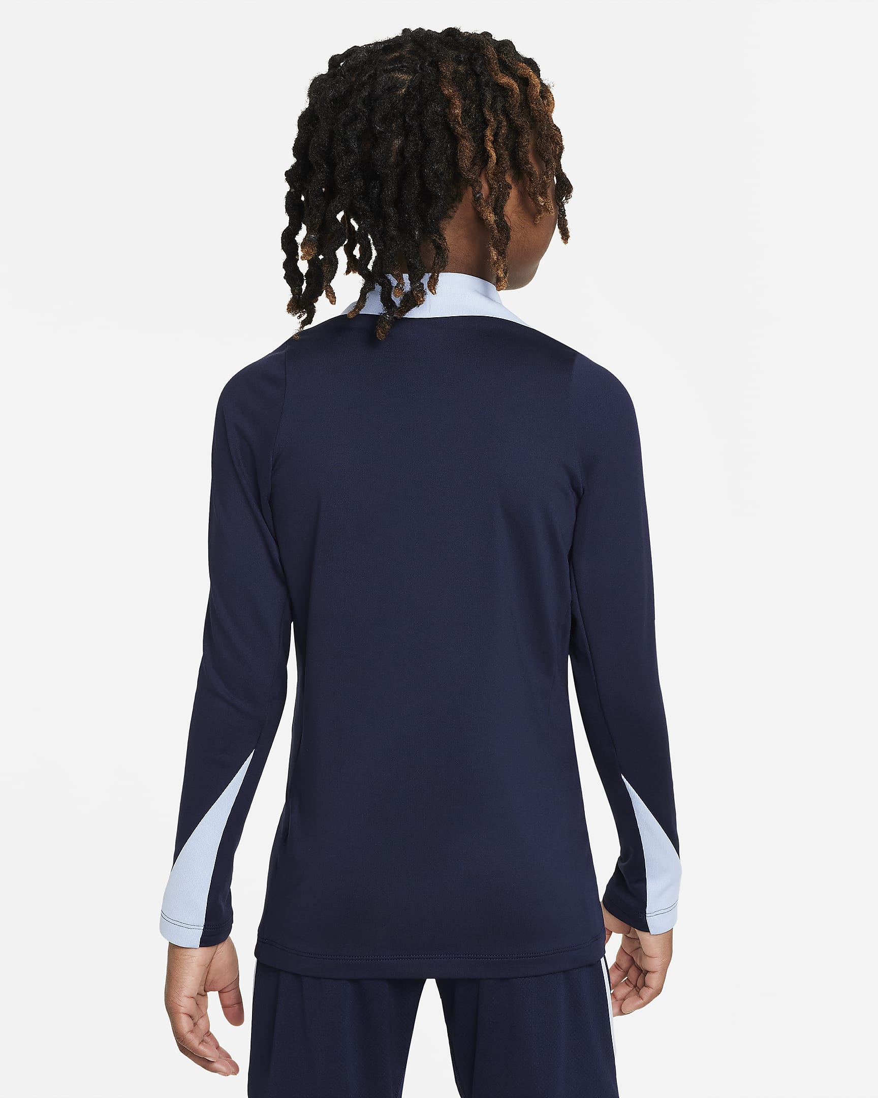 FFF Strike Nike Dri-FIT-fodboldtræningstrøje til større børn - Blackened Blue/Cobalt Bliss/Cobalt Bliss