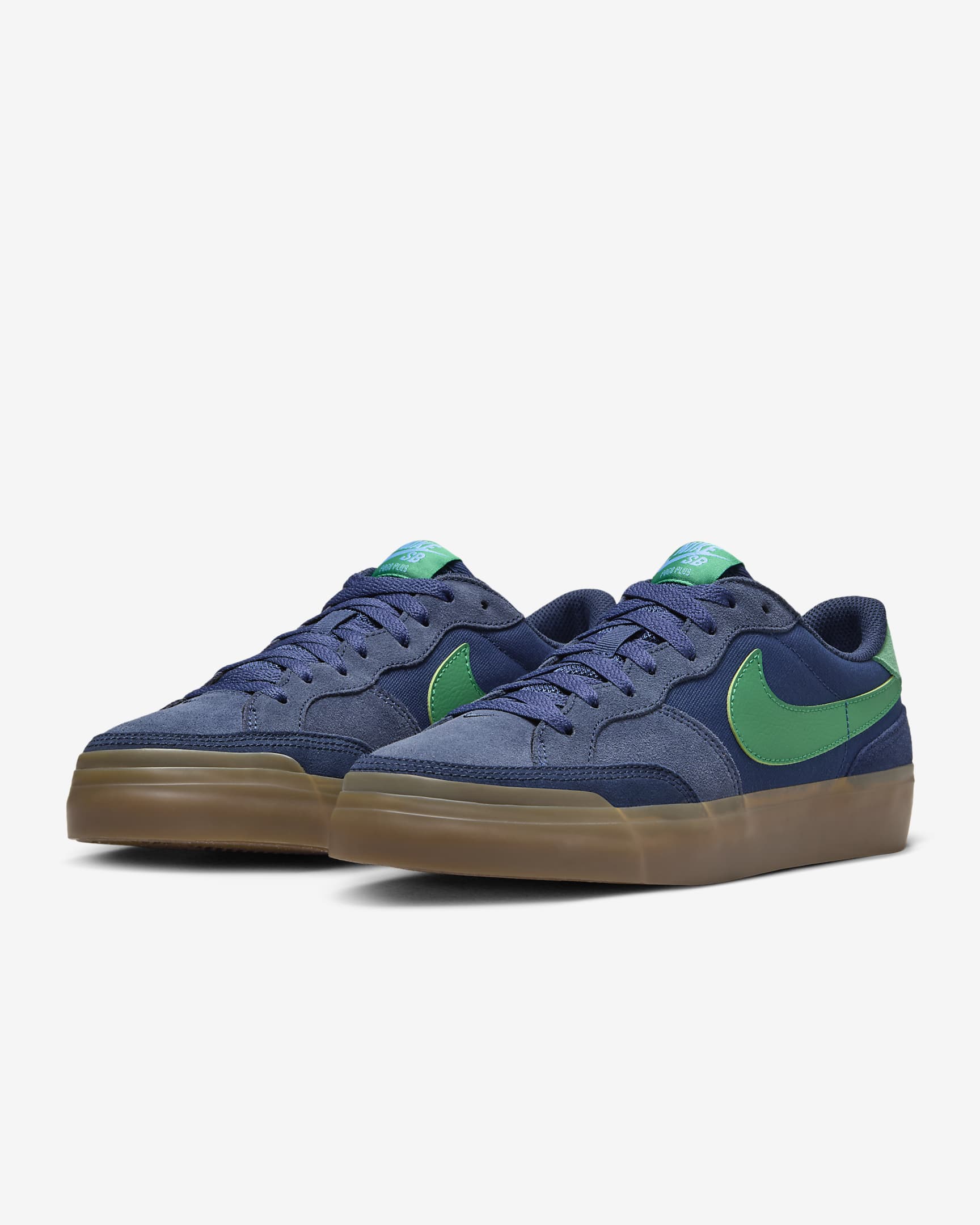 Nike SB Zoom Pogo Plus Skateboardschuh - Midnight Navy/Obsidian/Gum Medium Brown/Malachite