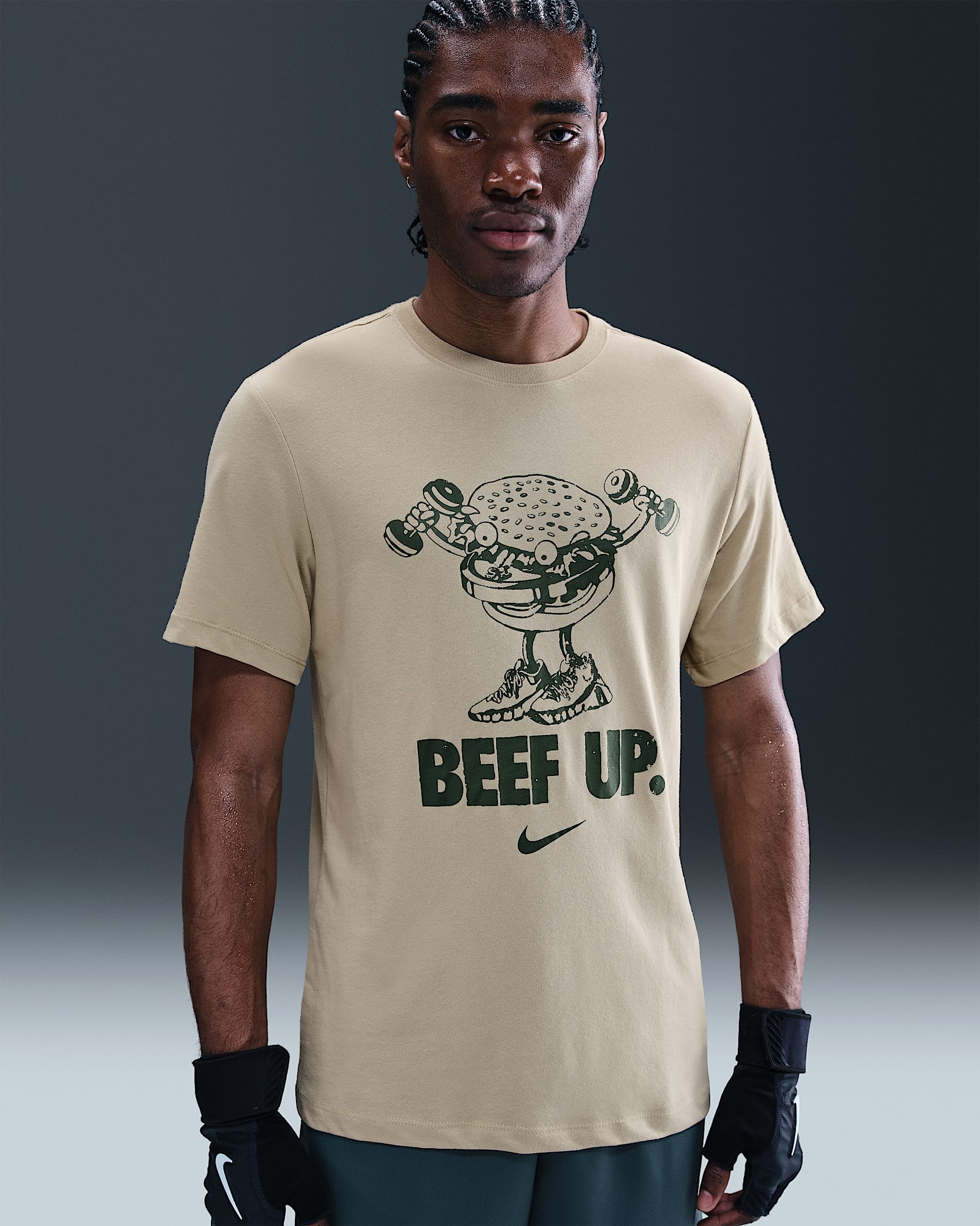 Nike Men's Dri-FIT Training T-Shirt - Desert Khaki