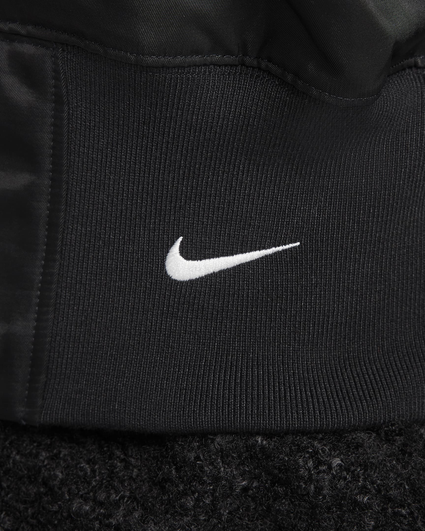 Veste aviateur en tissu Fleece à poils longs Nike Sportswear Collection pour femme - Noir/Summit White