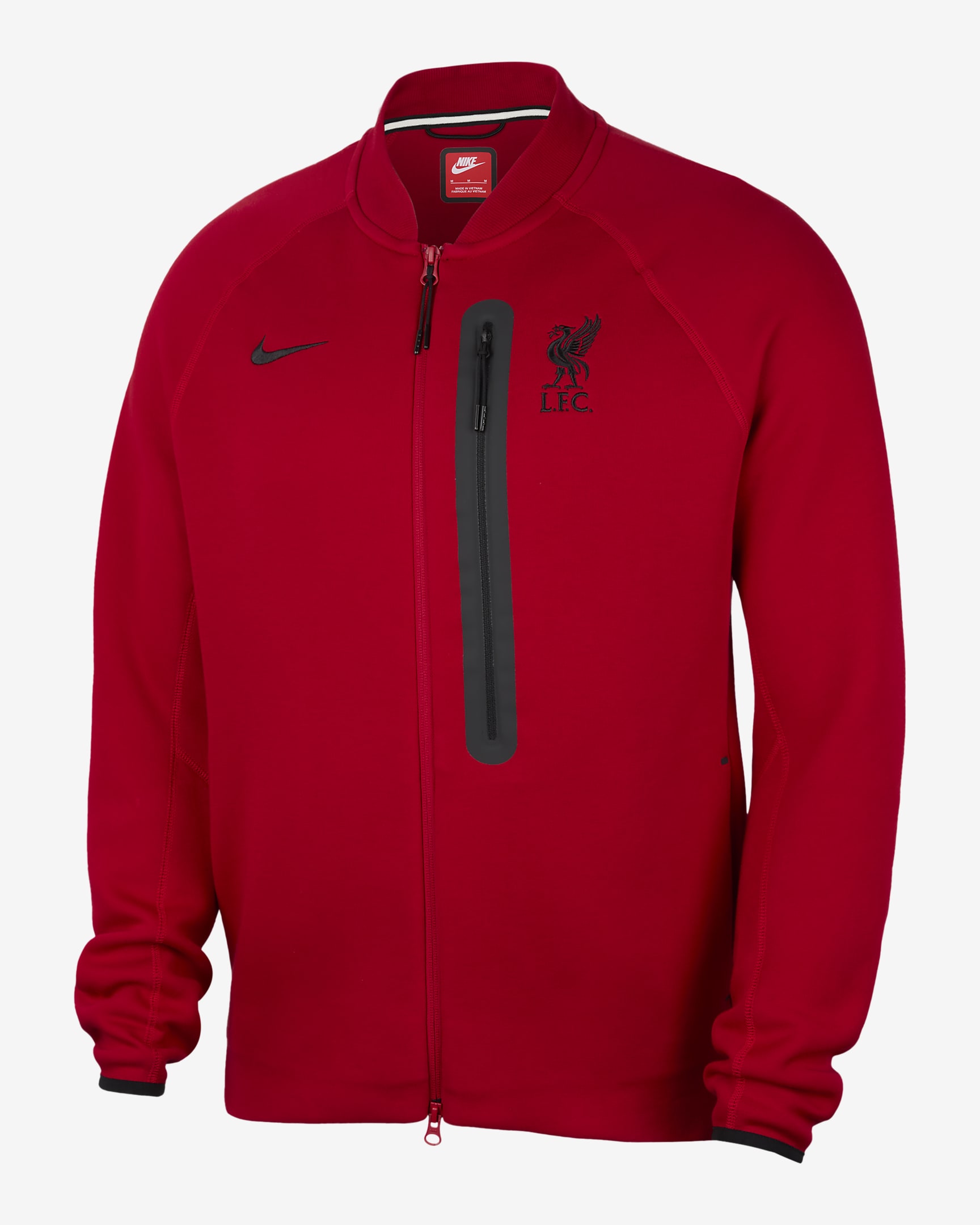 Męska kurtka piłkarska Nike Liverpool F.C. Tech Fleece - Gym Red/Gym Red/Czerń