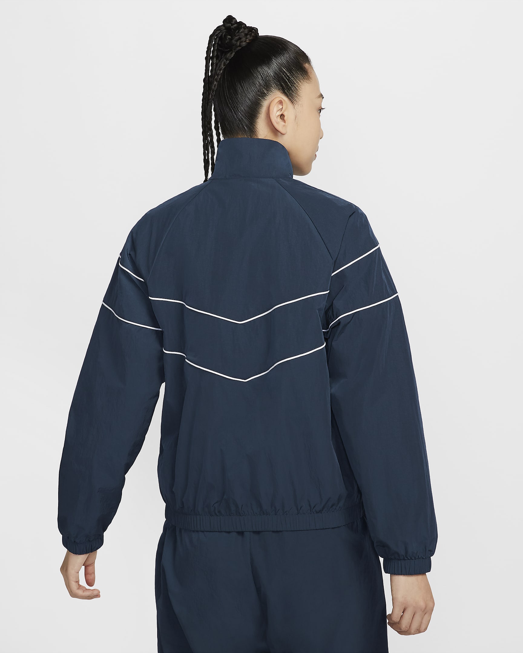 Nike Windrunner Women's Loose UV Woven Full-Zip Jacket - Armoury Navy/White