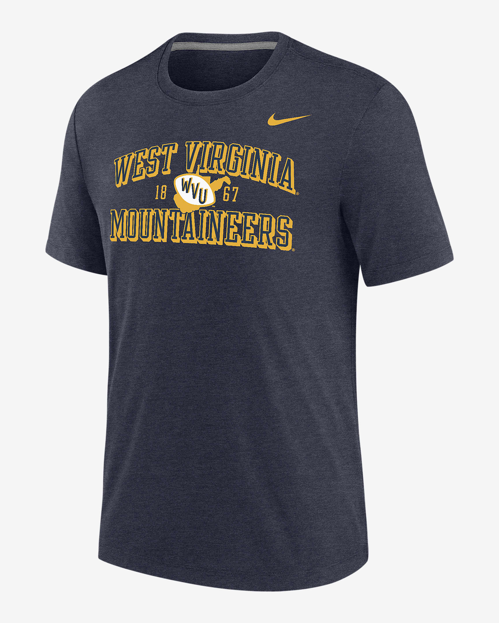 West Virginia Men's Nike College T-Shirt - Navy Heather