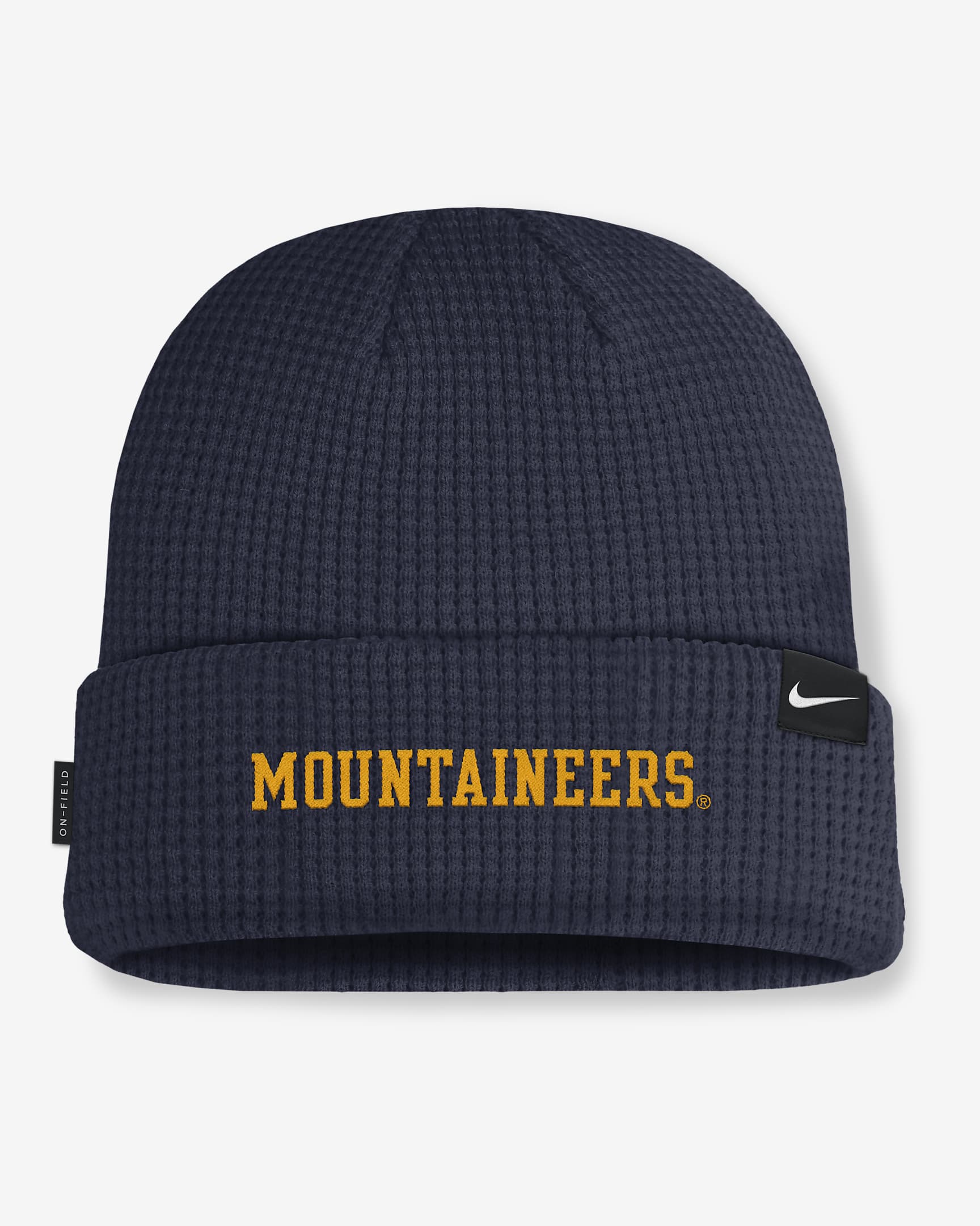 West Virginia Mountaineers Sideline Terra Men's Nike College Cuffed Beanie - College Navy