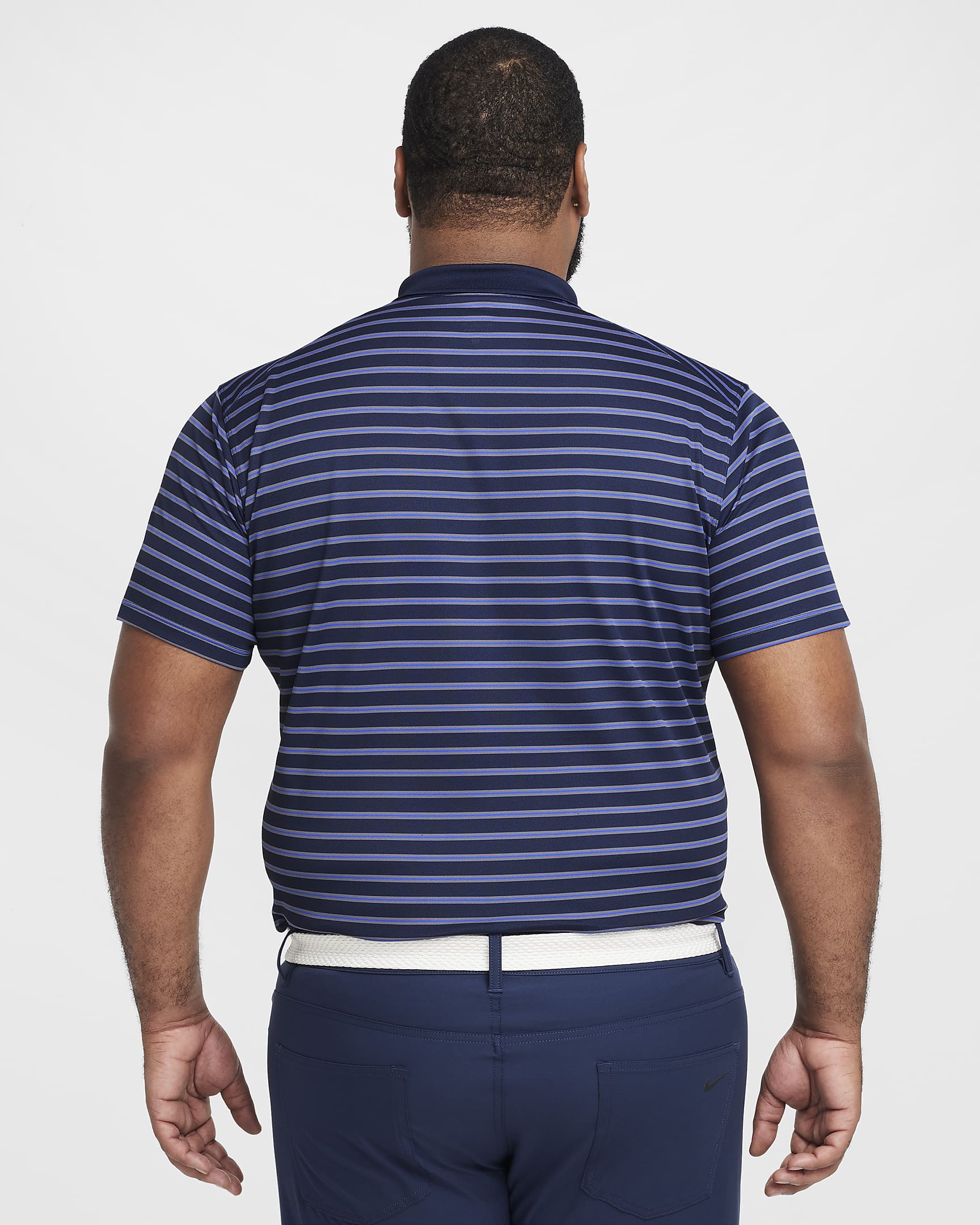 Nike Dri-FIT Victory gestreiftes Golf-Poloshirt für Herren - Midnight Navy/Schwarz