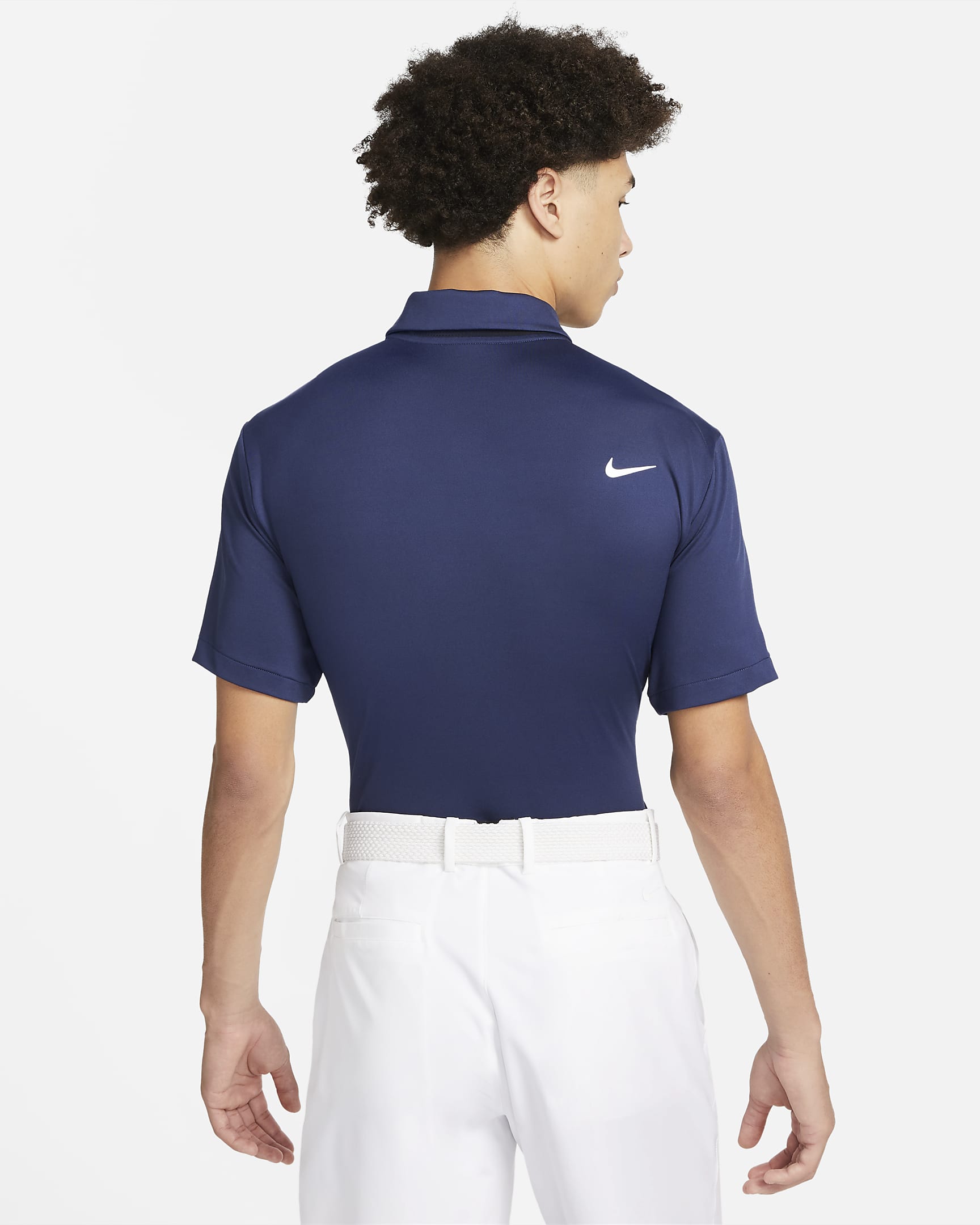 Nike Dri-FIT Tour einfarbiges Golf-Poloshirt für Herren - Midnight Navy/Weiß