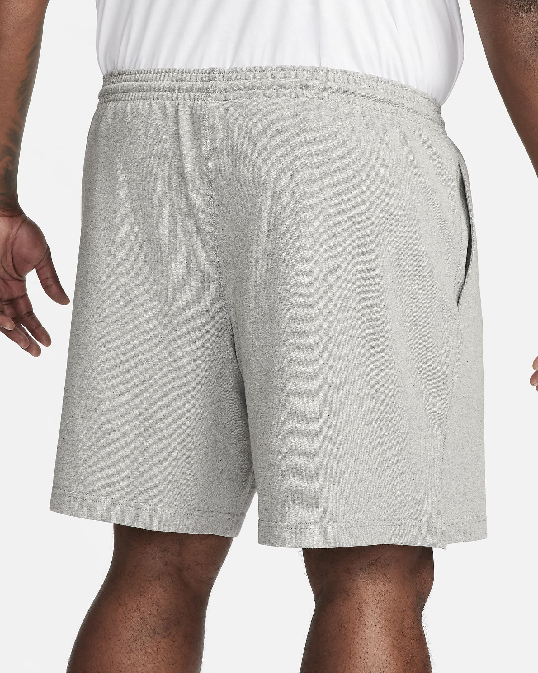 Nike Club Pantalón corto de tejido Knit - Hombre - Gris oscuro jaspeado/Blanco