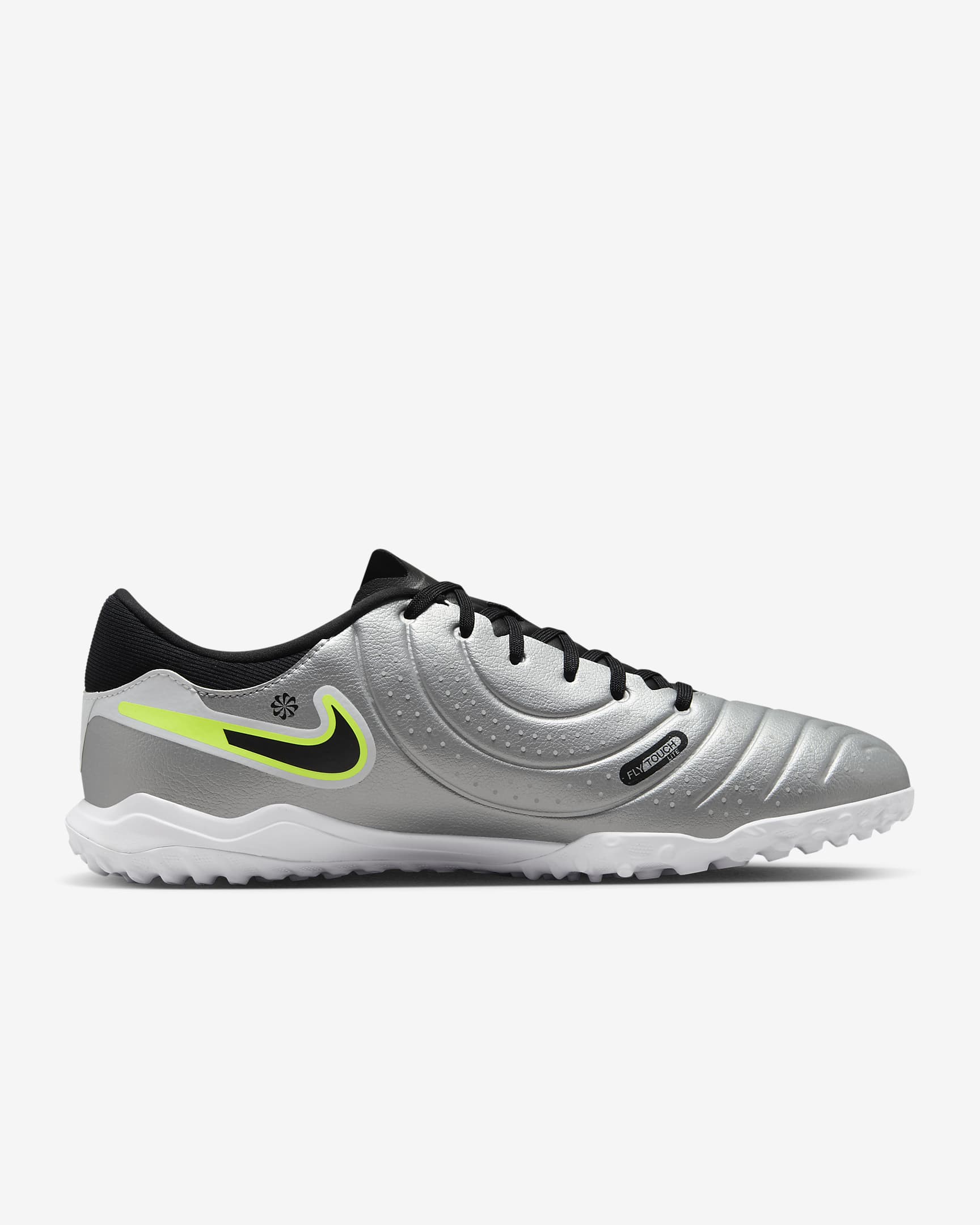 Nike Tiempo Legend 10 Academy Turf Low-Top Football Shoes - Metallic Silver/Volt/Black