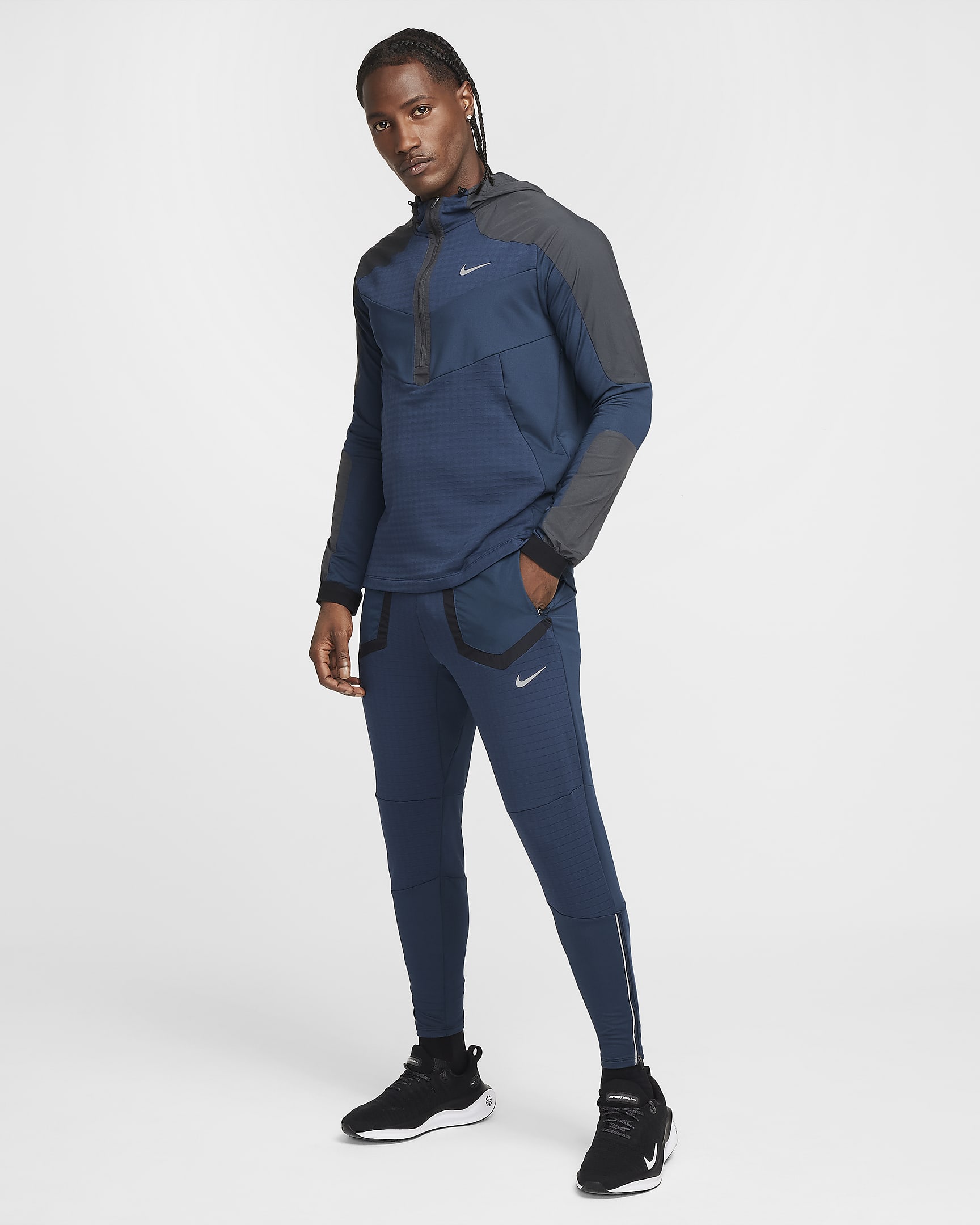 Pánské běžecké kalhoty Nike Phenom Elite - Armory Navy/Černá