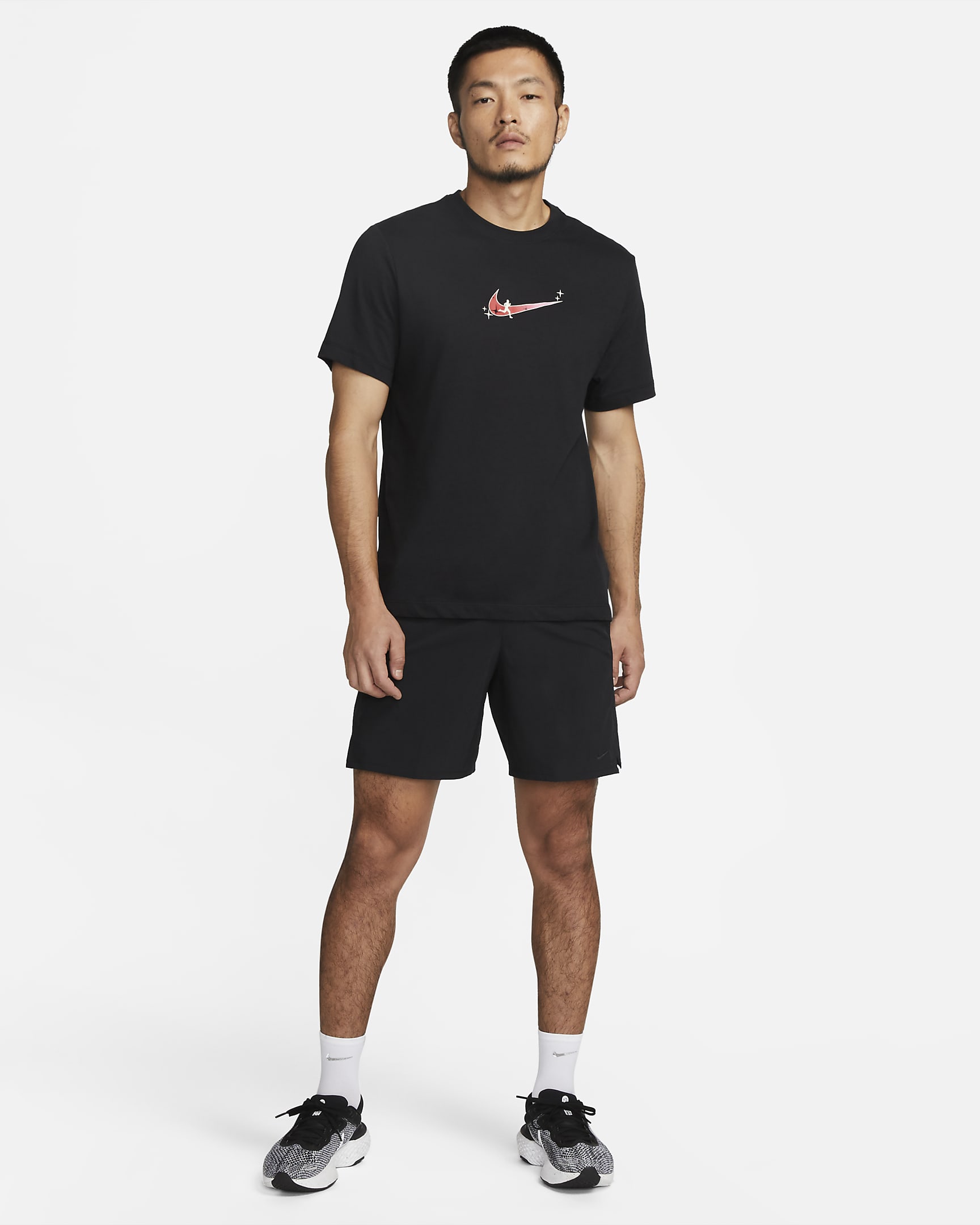 กางเกงขาสั้นอเนกประสงค์ 7 นิ้วไม่มีซับในผู้ชาย Nike Dri-FIT Unlimited - ดำ/ดำ/ดำ