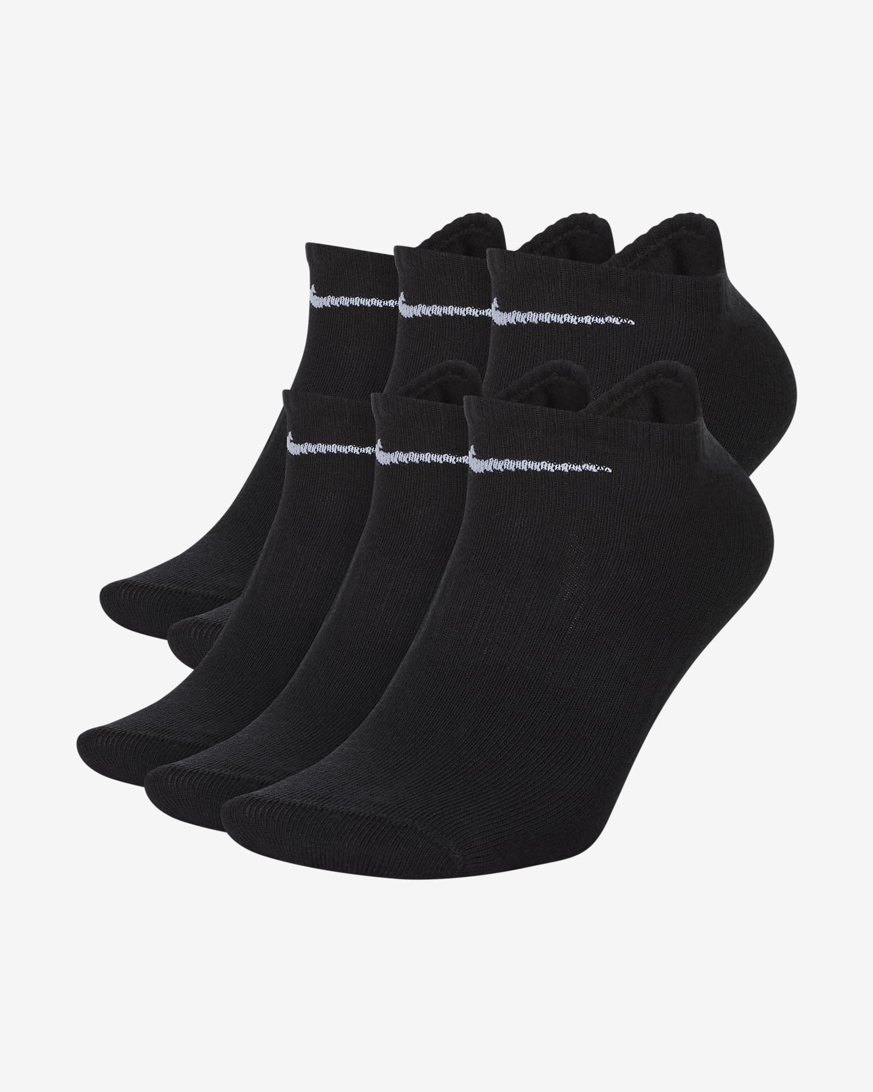 Nike Everyday Lightweight Training No-Show Socks (6 Pairs) - Black/White