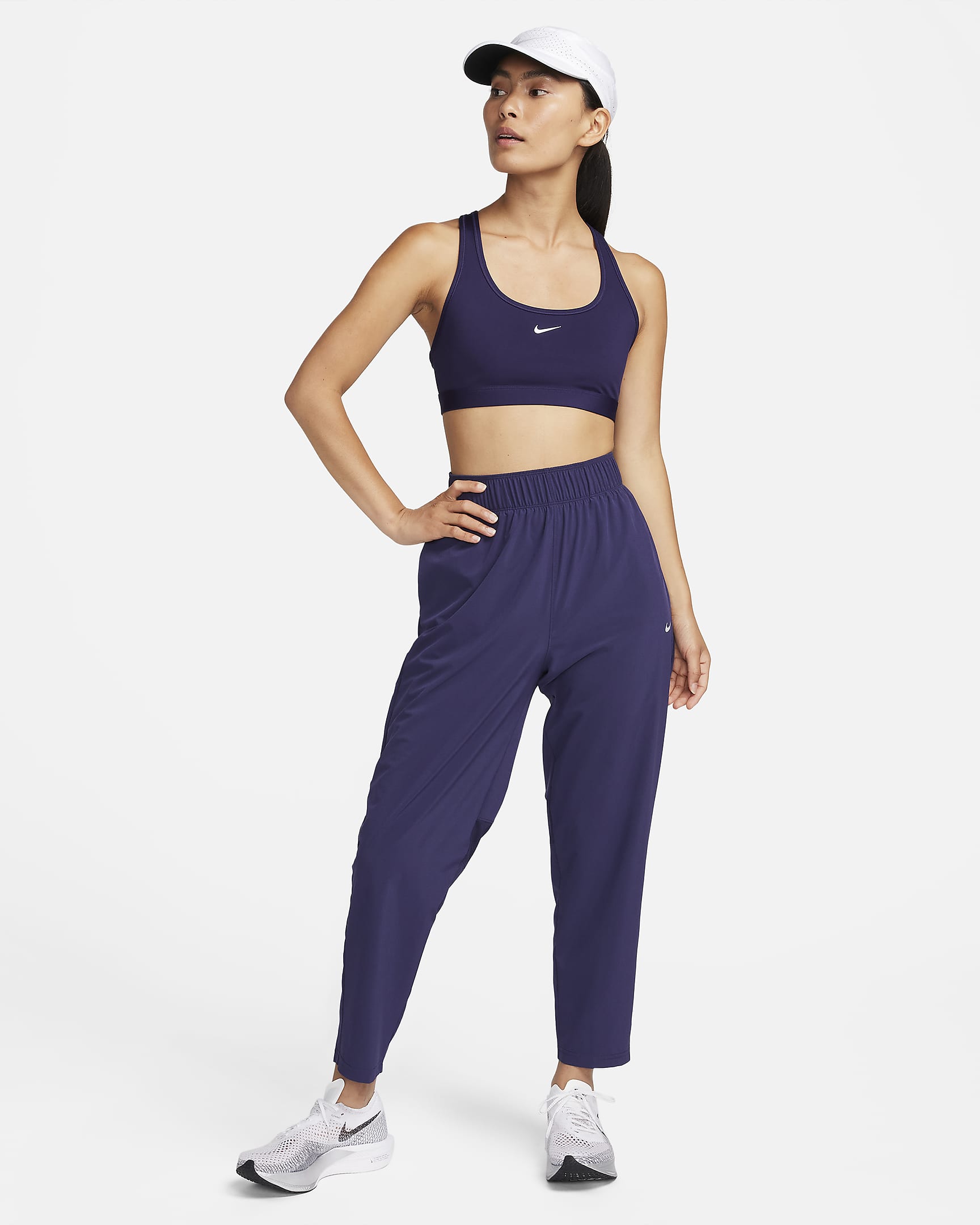 Nike Dri-FIT Fast Women's Mid-Rise 7/8 Running Trousers - Purple Ink