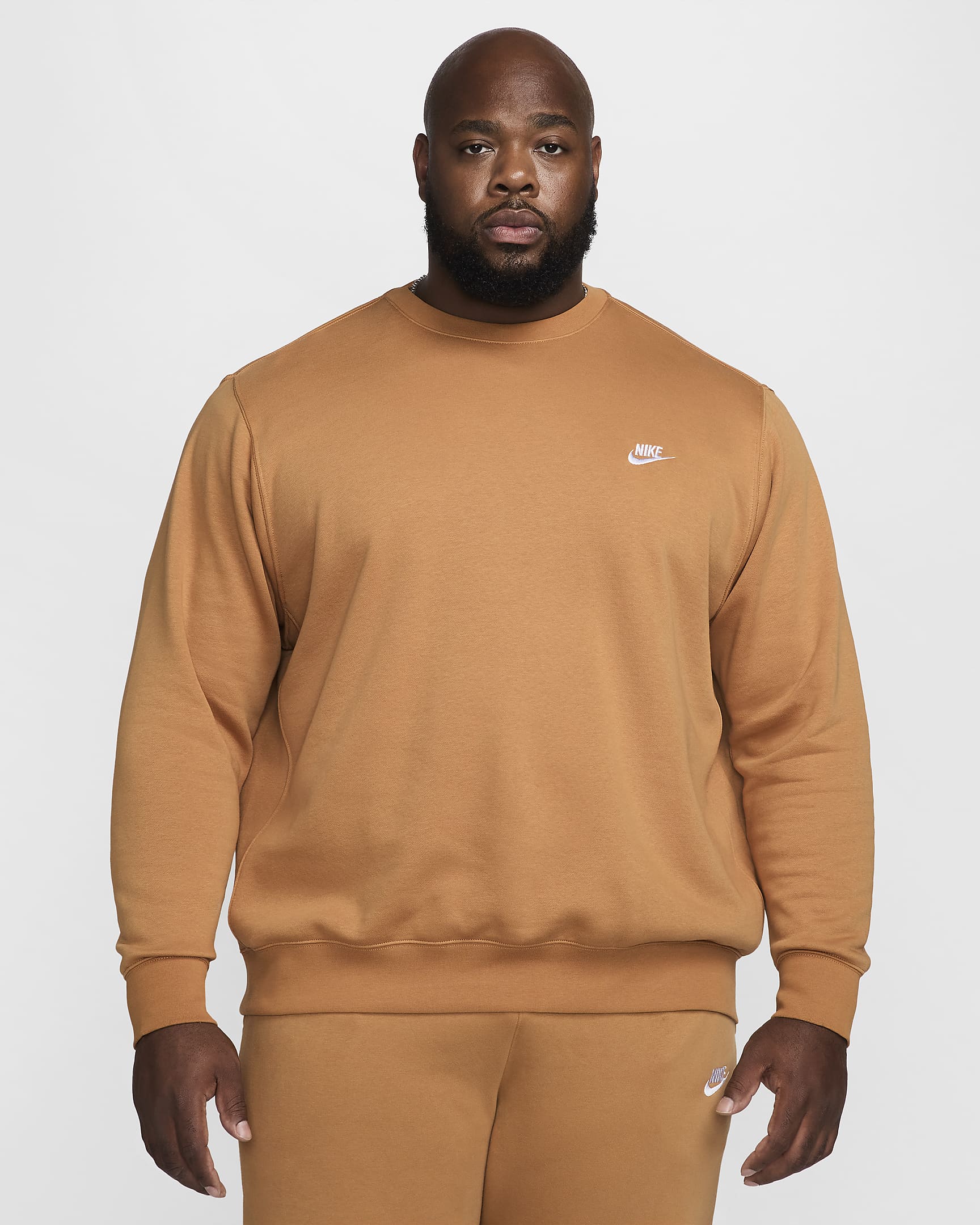 Nike Sportswear Club Fleece Men's Crew - Flax/White