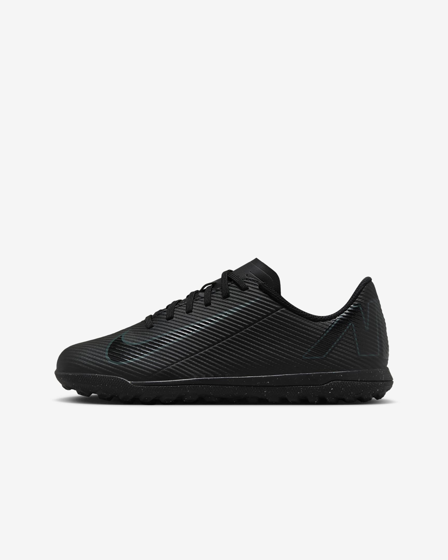 Nike Jr. Mercurial Vapor 16 Club Younger/Older Kids' TF Low-Top Football Shoes - Black/Deep Jungle/Black