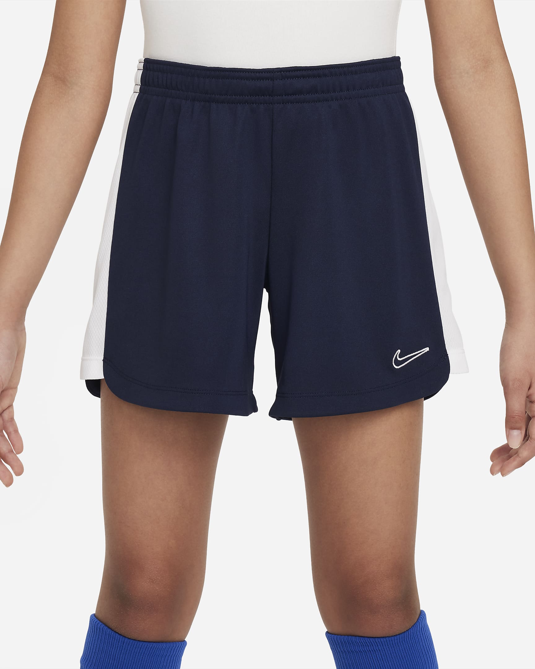 Nike Dri-FIT Academy23 Genç Çocuk (Kız) Futbol Şortu - Obsidian/Beyaz/Beyaz