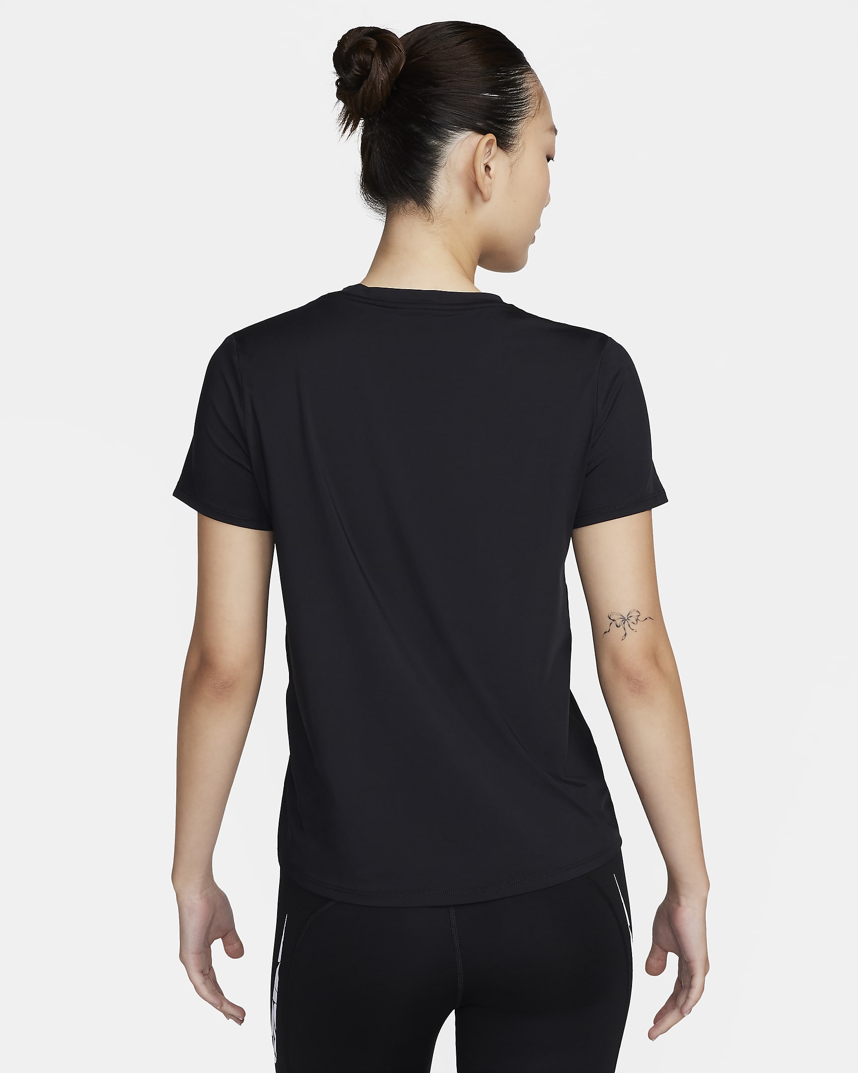 Nike One Swoosh Women's Dri-FIT Short-Sleeve Running Top - Black/White