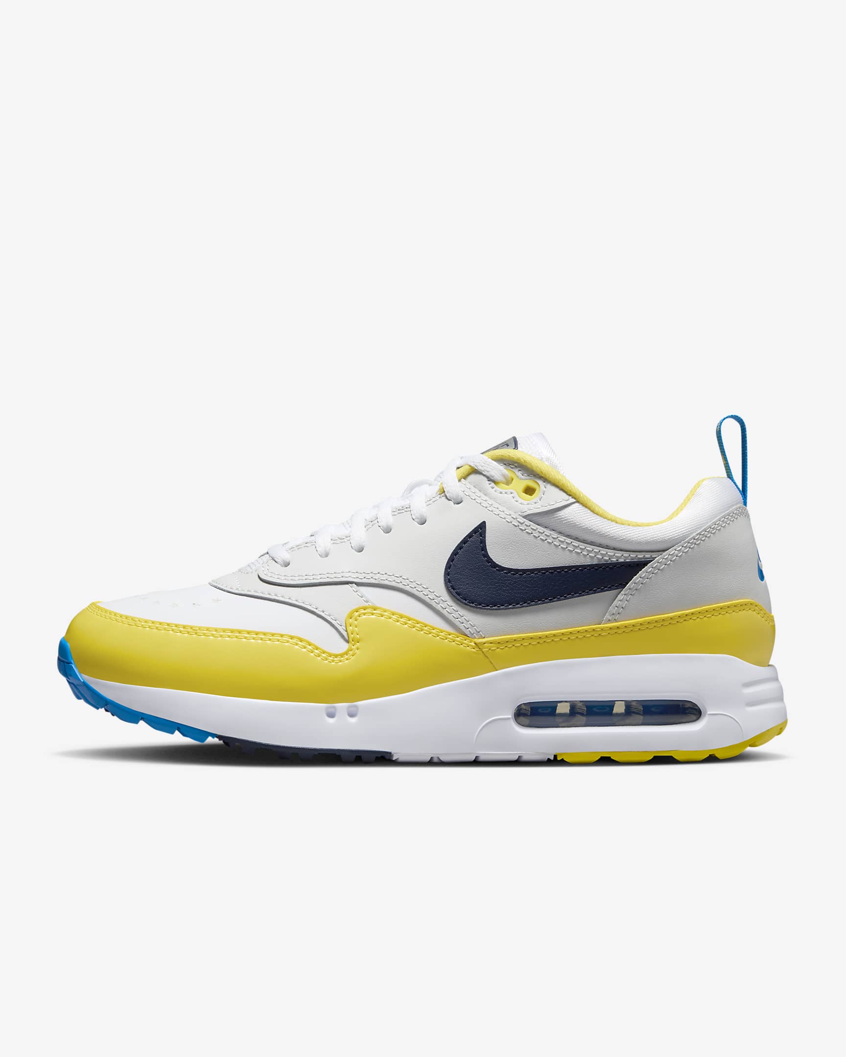 Scarpa da golf Nike Air Max 1 '86 OG G NRG – Uomo - Bianco/Tour Yellow/Photo Blue/Ossidiana