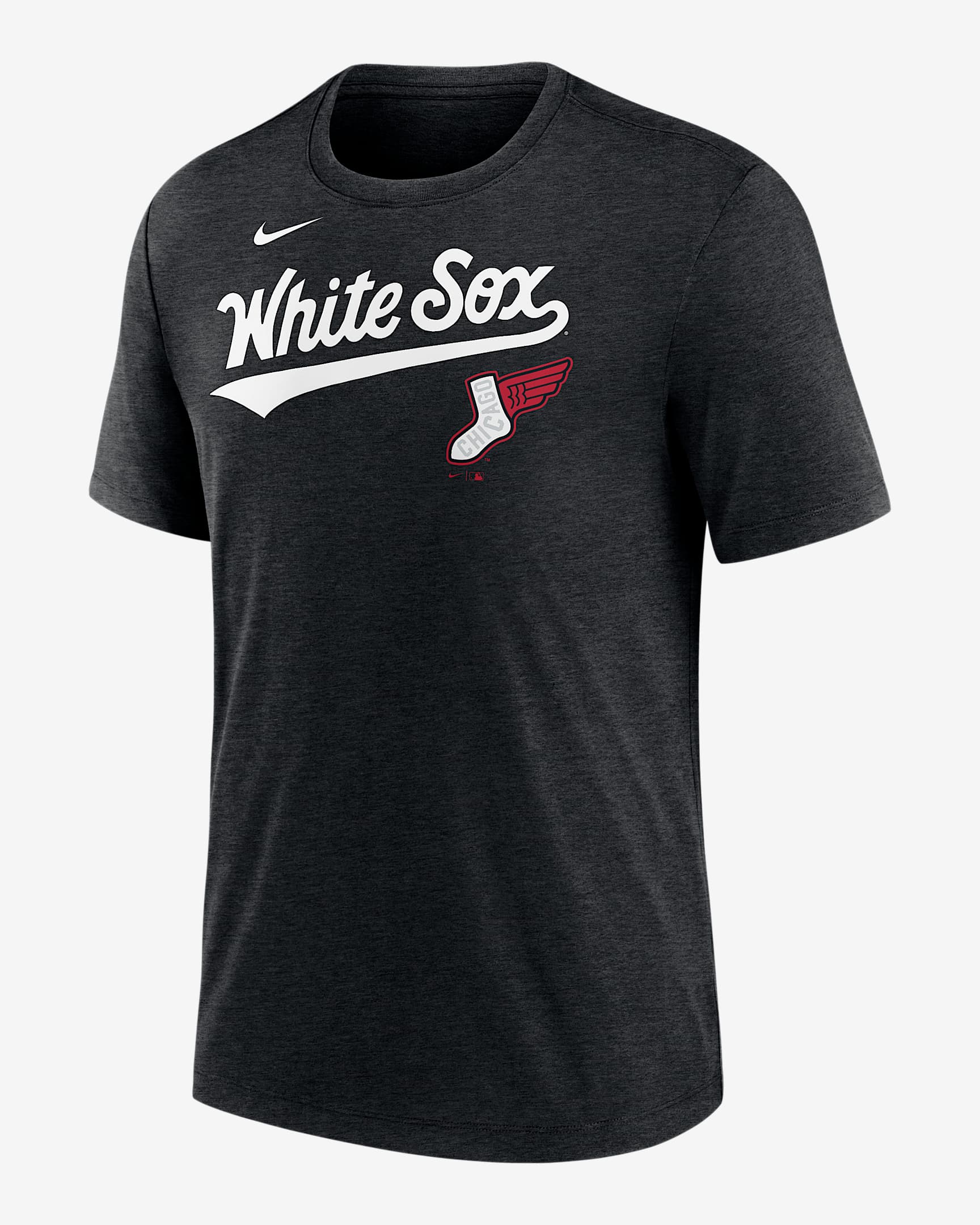 Playera Nike de la MLB para hombre Chicago White Sox City Connect - Negro jaspeado