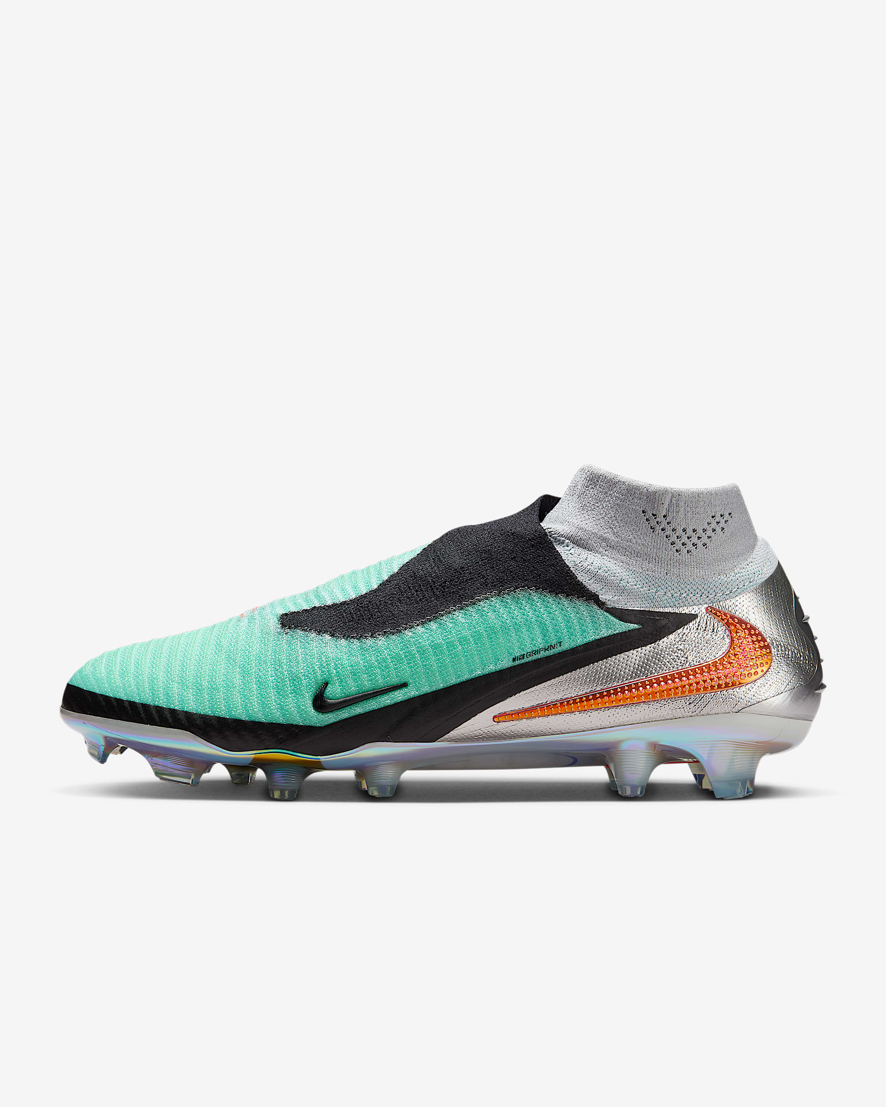 Nike Phantom 6 High Elite Firm-Ground Football Boot - Chrome/Black