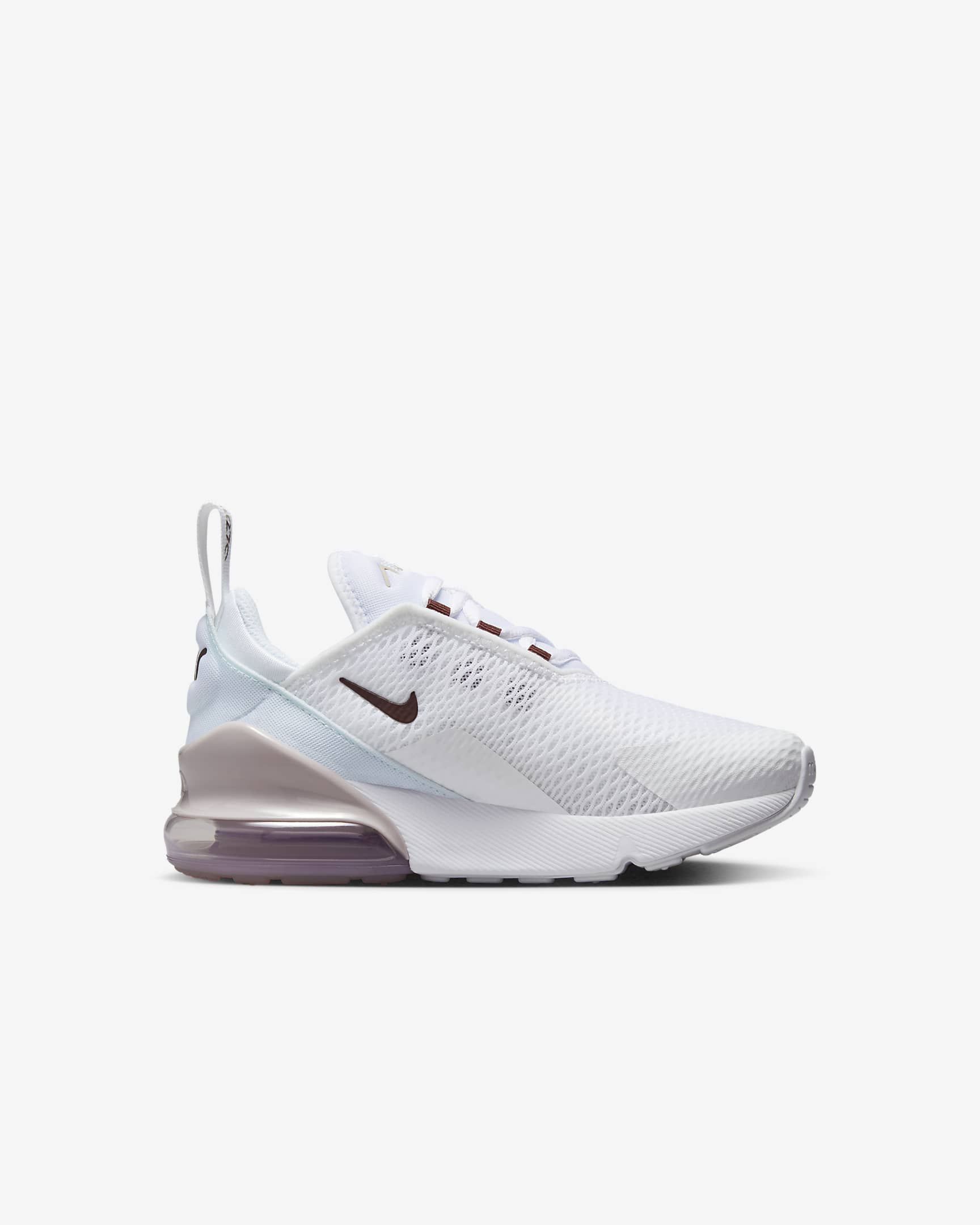 Nike Air Max 270 Little Kids' Shoe - White/Platinum Violet/Burgundy Crush