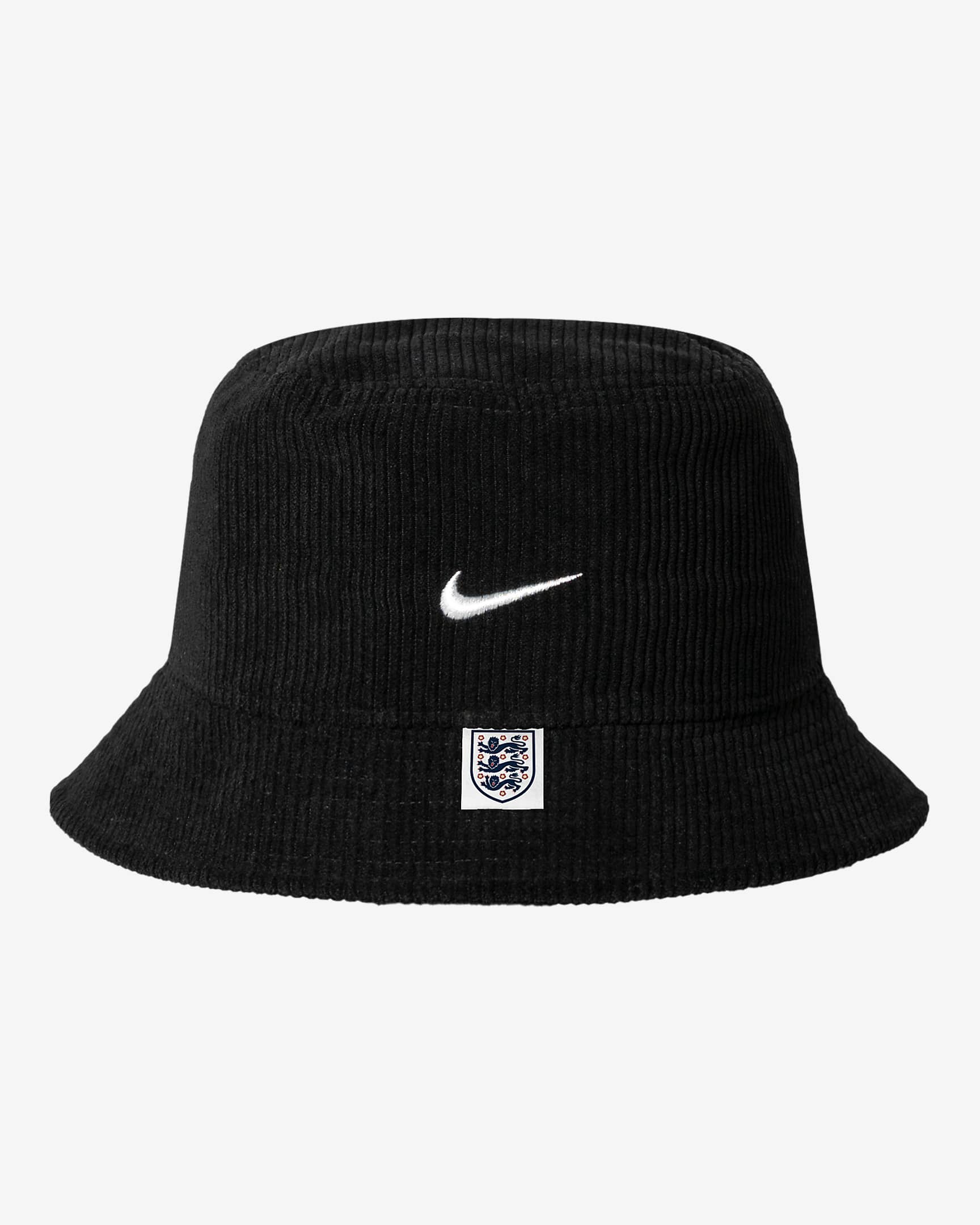 Gorro tipo pescador de fútbol Nike de pana England - Negro