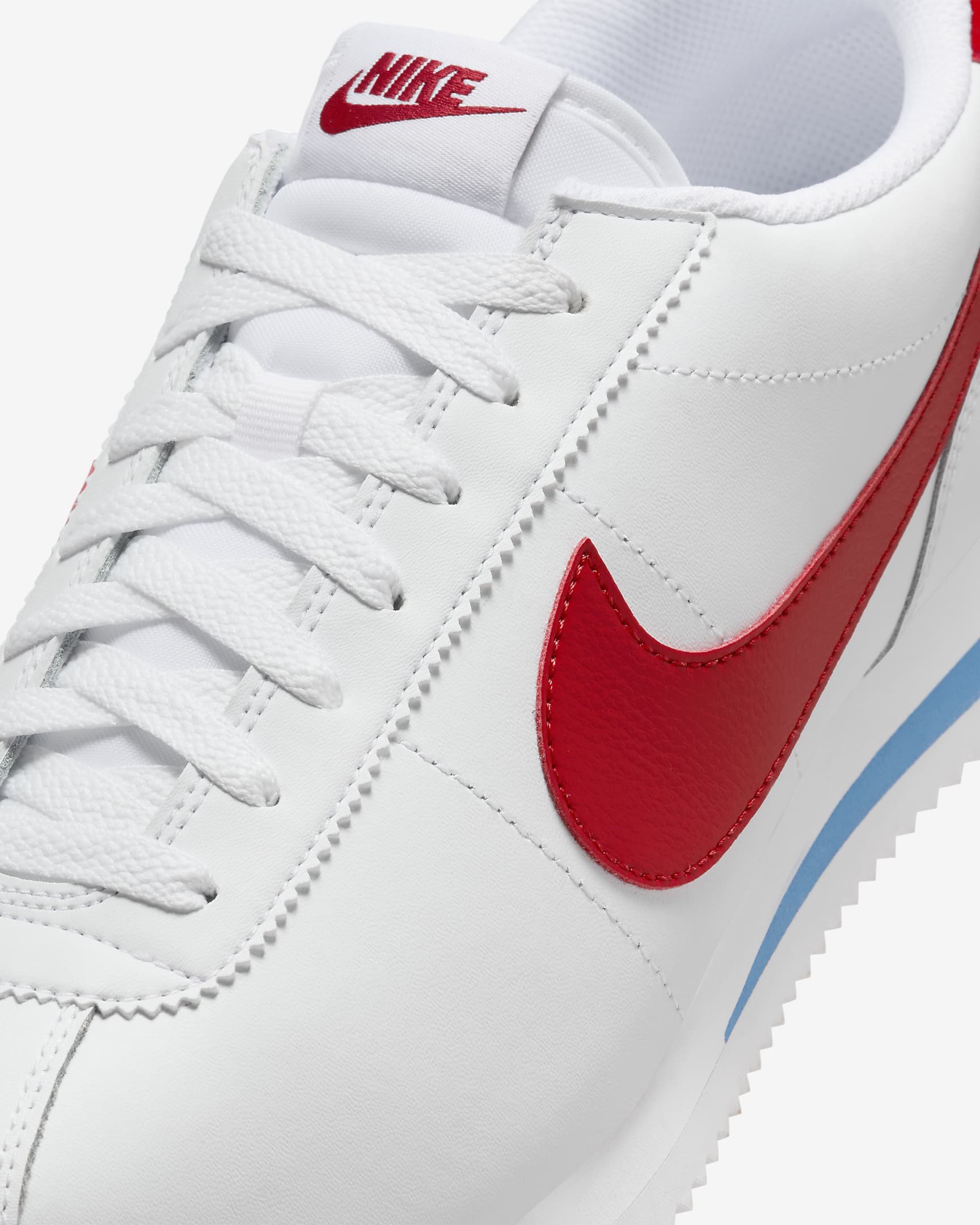 Nike Cortez Leather Men's Shoes - White/Varsity Blue/Varsity Red