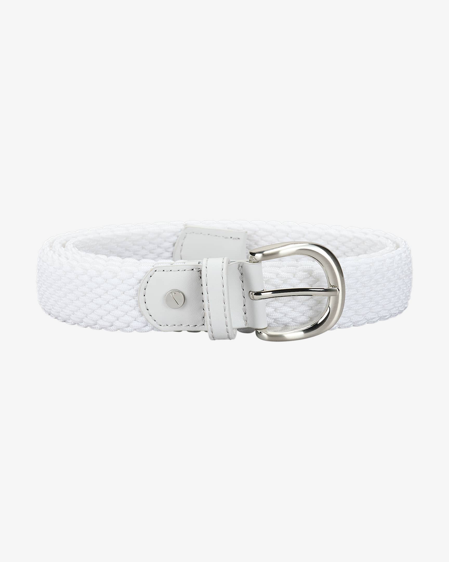 Nike Women's Solid Stretch Woven Golf Belt - White