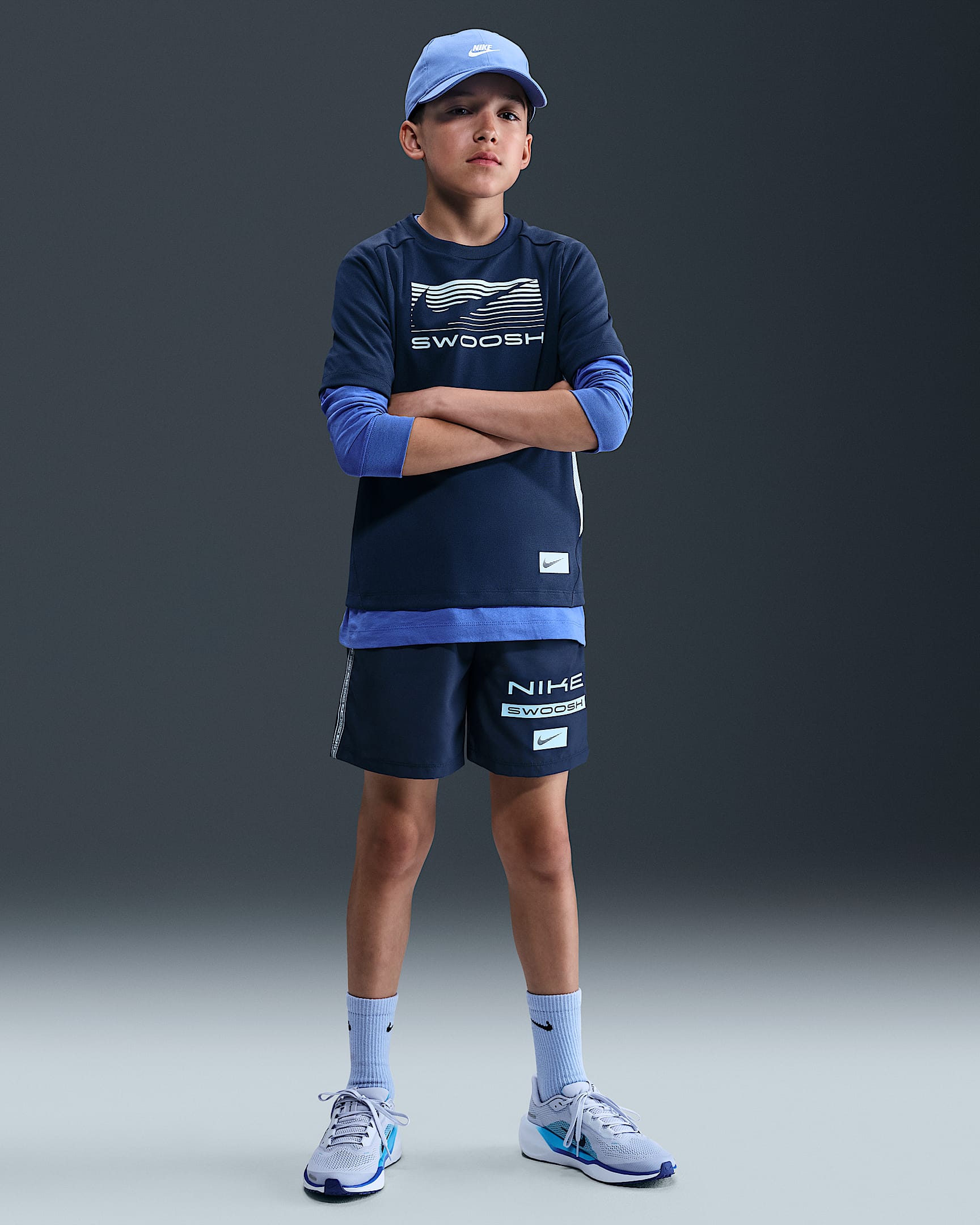 Shorts in tessuto Dri-FIT Nike Multi – Ragazzo - Midnight Navy/Celestine Blue