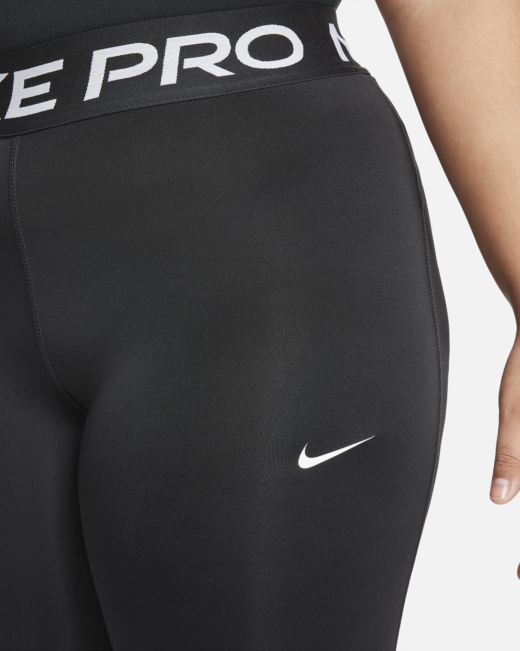 Legginsy dla dużych dzieci (dziewcząt) Nike Pro Dri-FIT (szerszy rozmiar) - Czerń/Biel