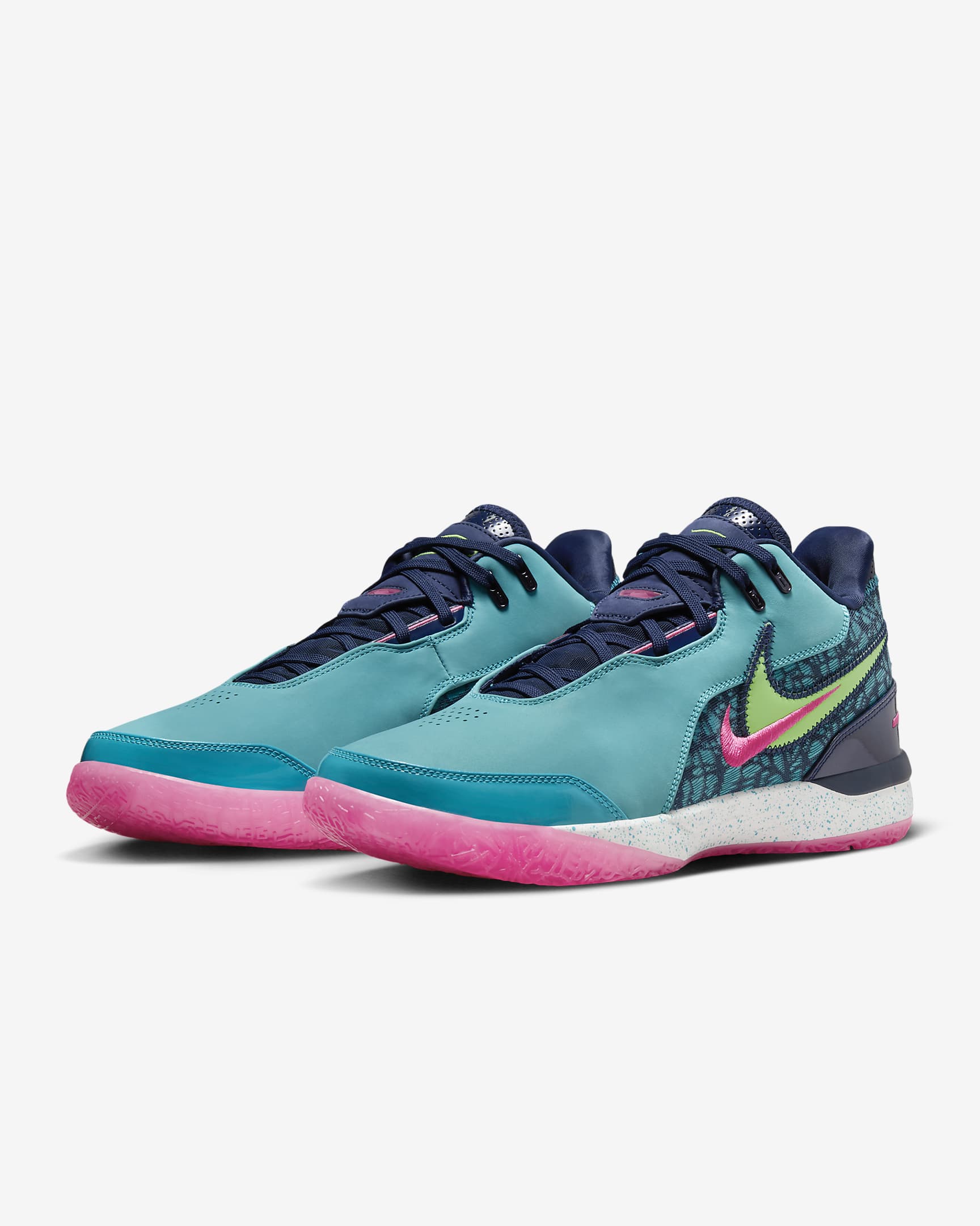 LeBron NXXT Gen AMPD Basketball Shoes - Dusty Cactus/Midnight Navy/Fierce Pink/Green Strike